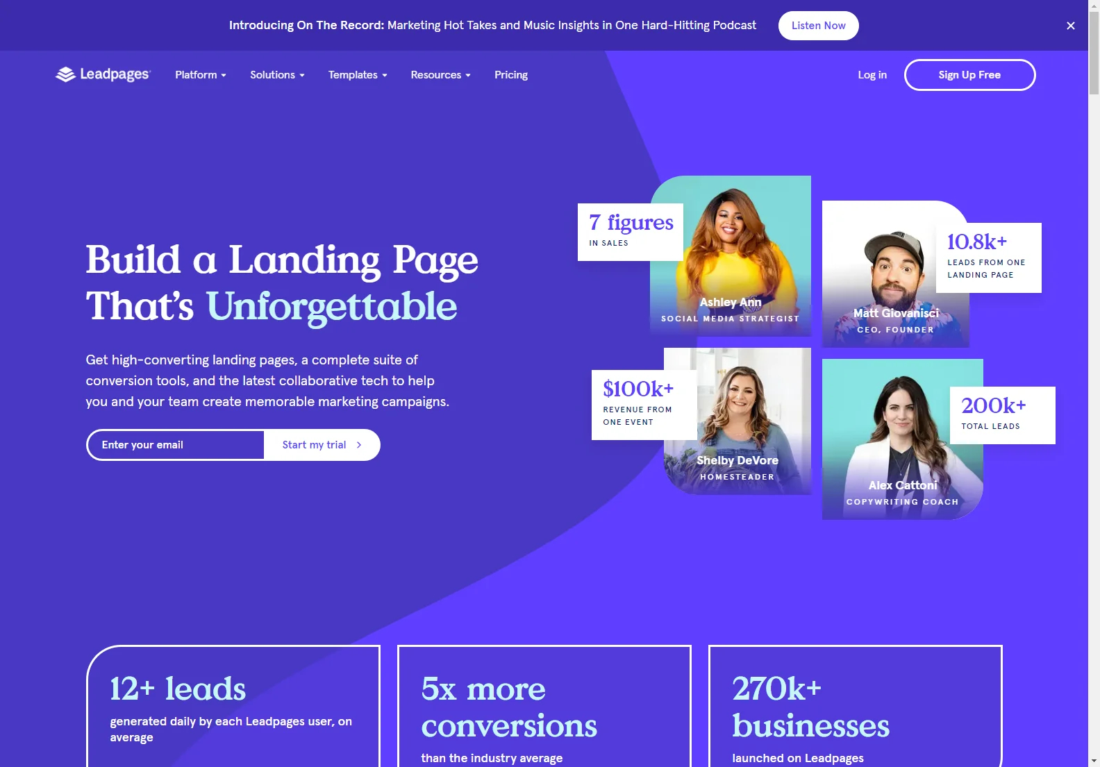 Leadpages: AI-Powered Lead Generation for Unforgettable Landing Pages