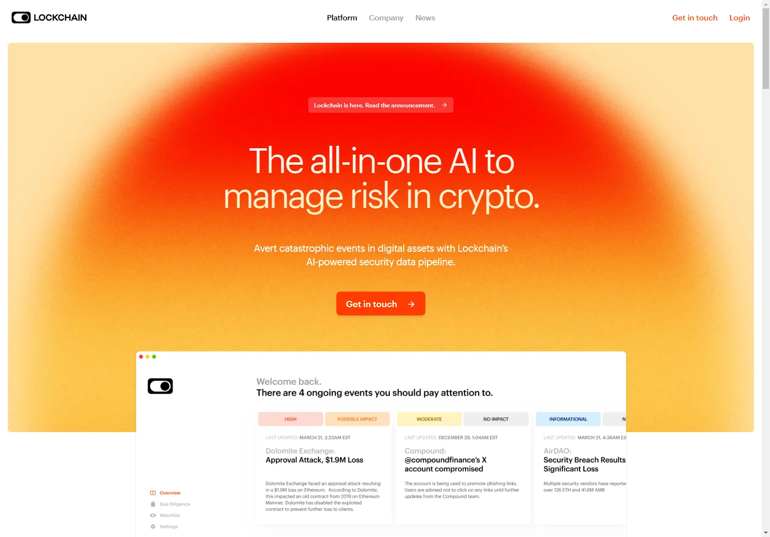 Lockchain: AI-Powered Risk Management for Crypto