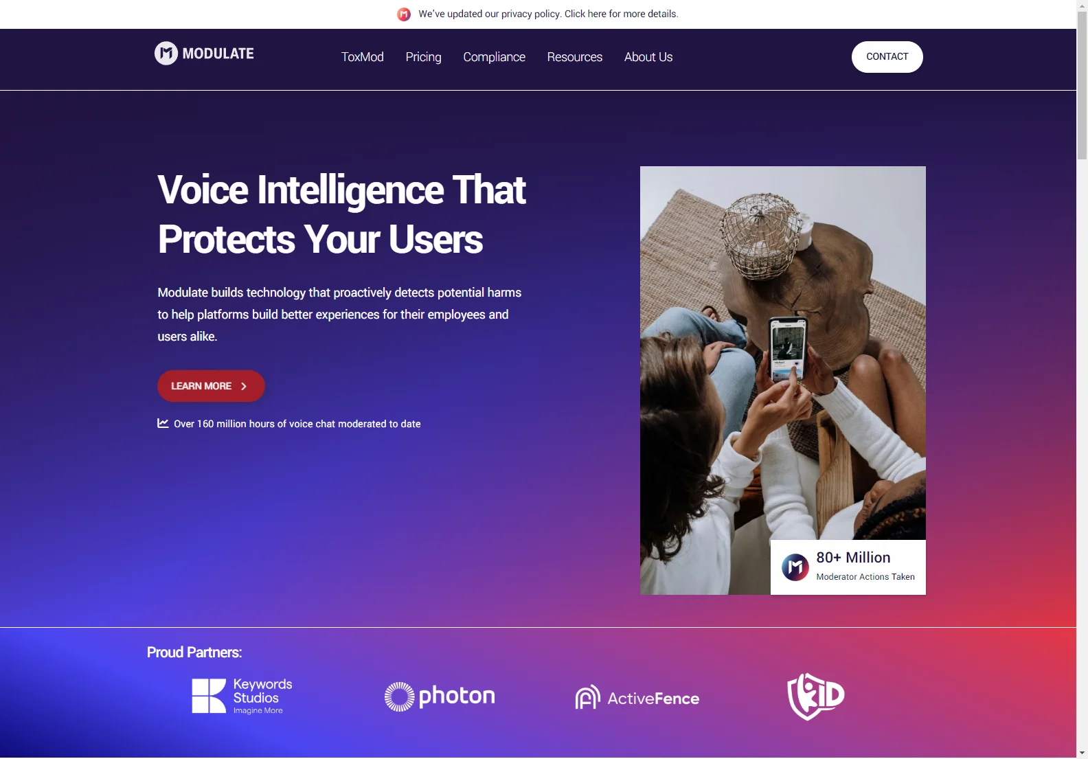 Modulate: Enhancing Community Safety with Prosocial Voice Intelligence