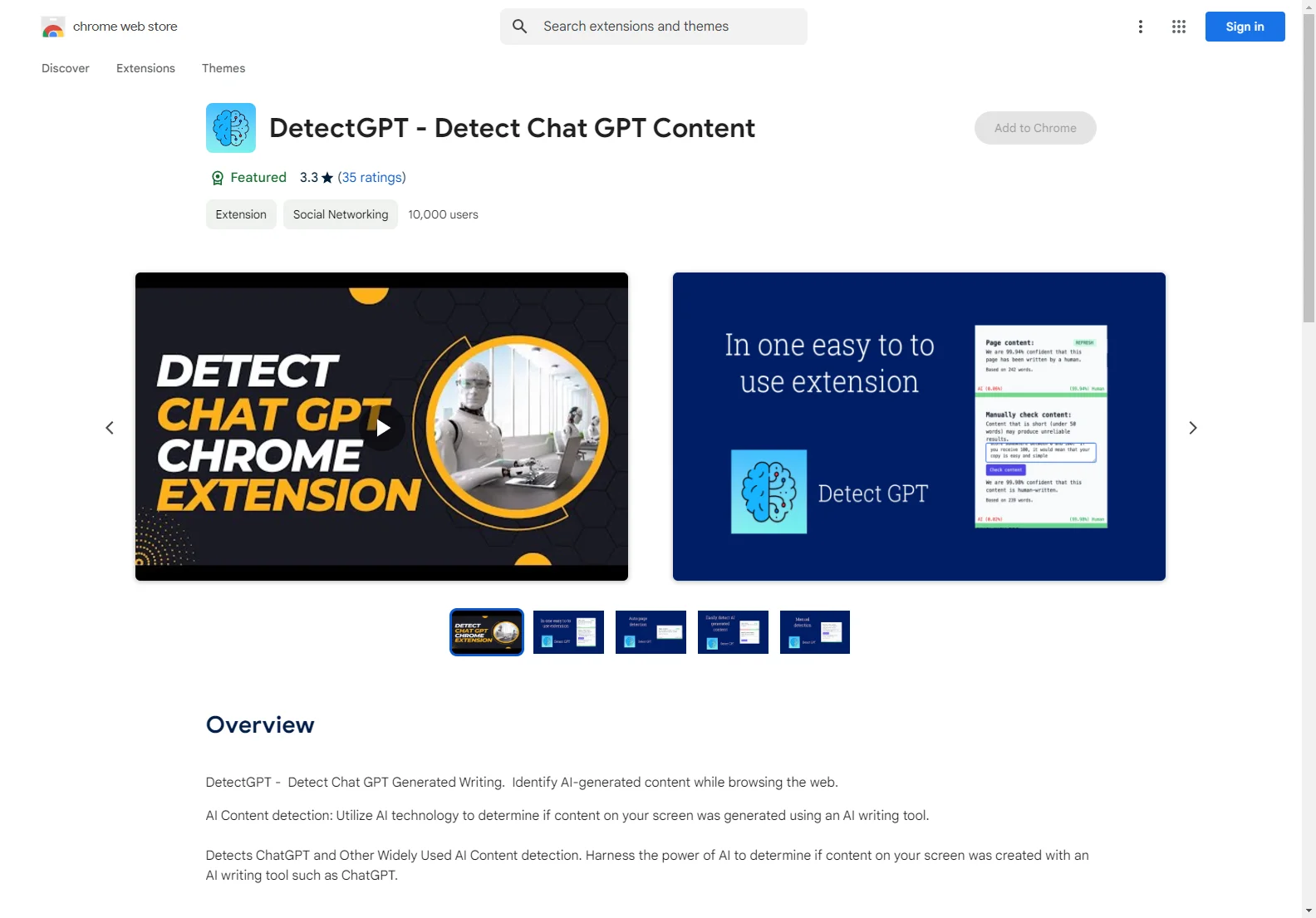 DetectGPT: Unmasking AI-Generated Content in the Chrome Web Store