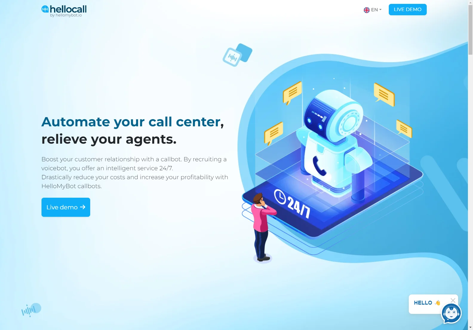 Hellocall by Hellomybot: Automate Your Call Center & Boost Customer Relationships