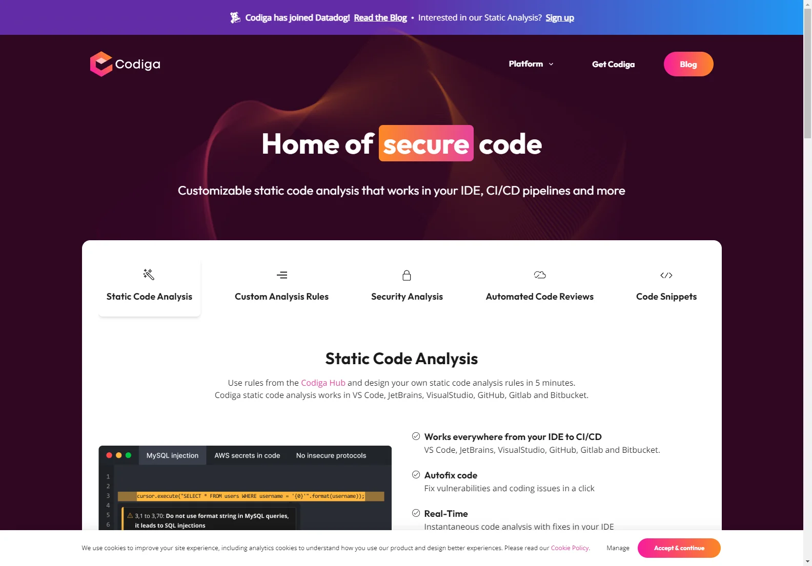 Codiga: Enhancing Code Quality with Real-Time Analysis