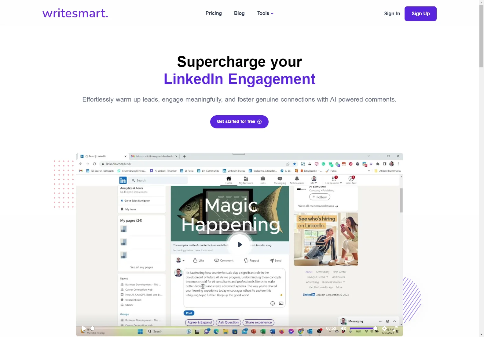 「Writesmart.so - LinkedInエンゲージメントを高める」