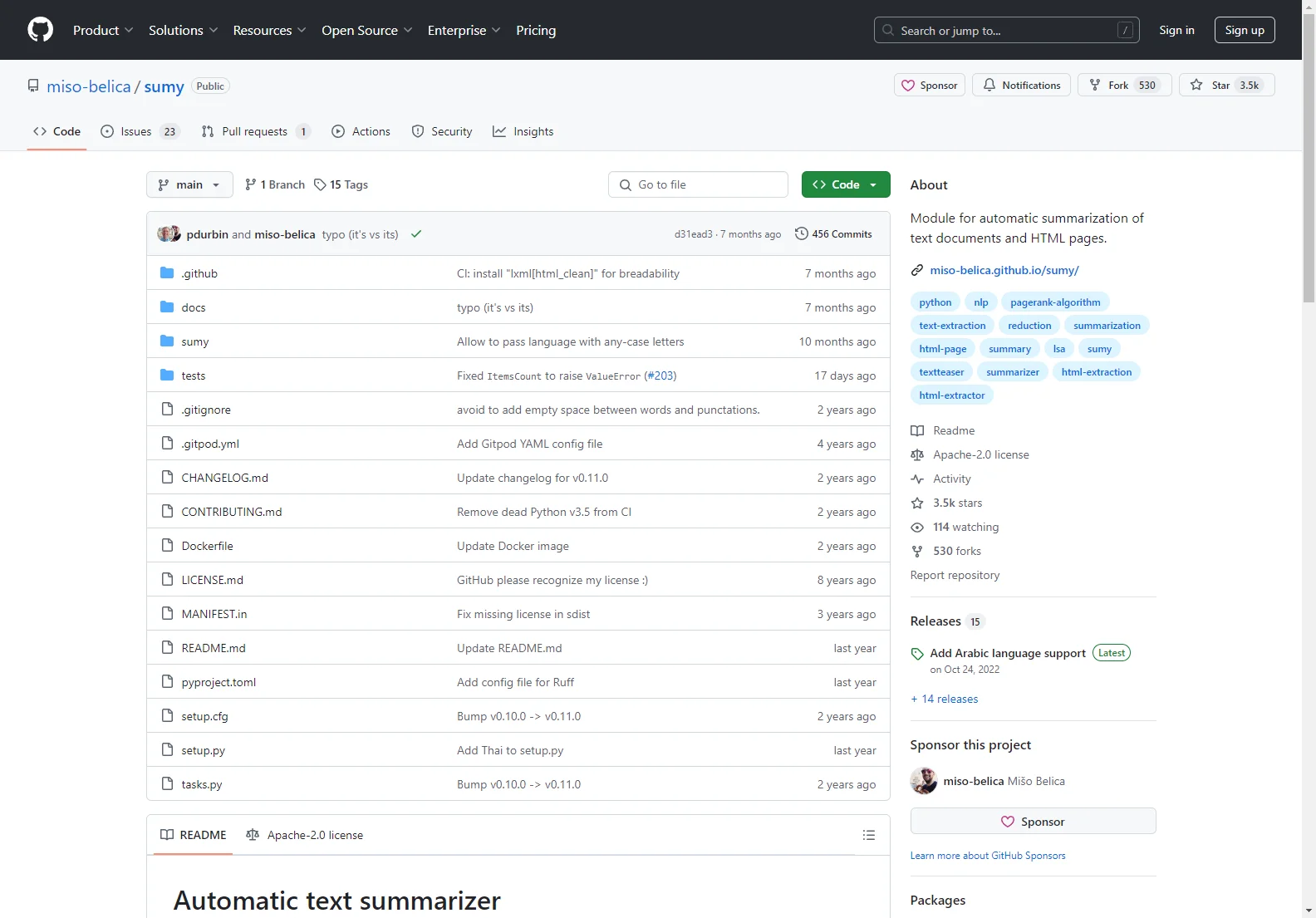 miso-belica/sumy: Revolutionizing Text Summarization