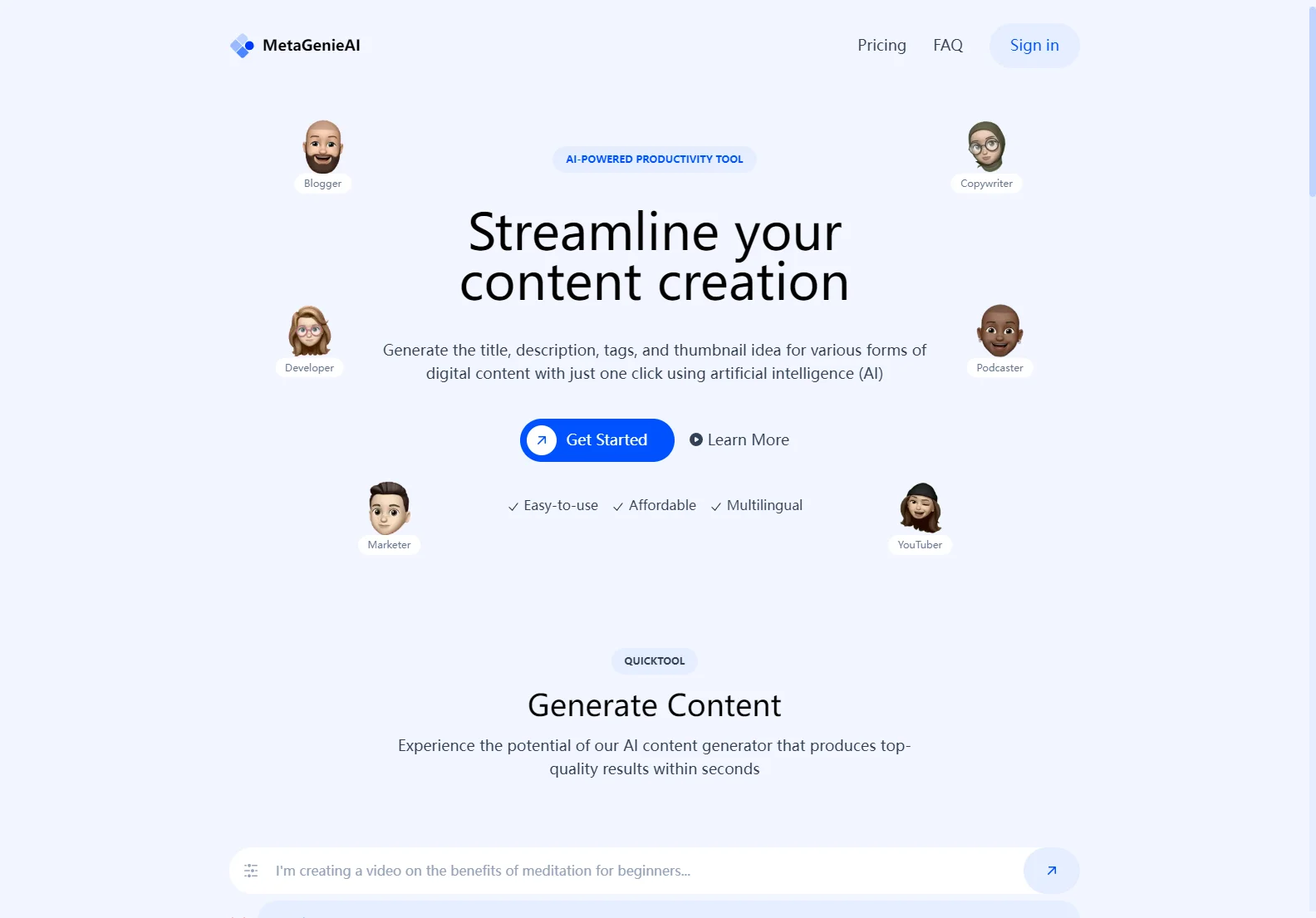 MetaGenieAI: Streamline Content Creation with AI