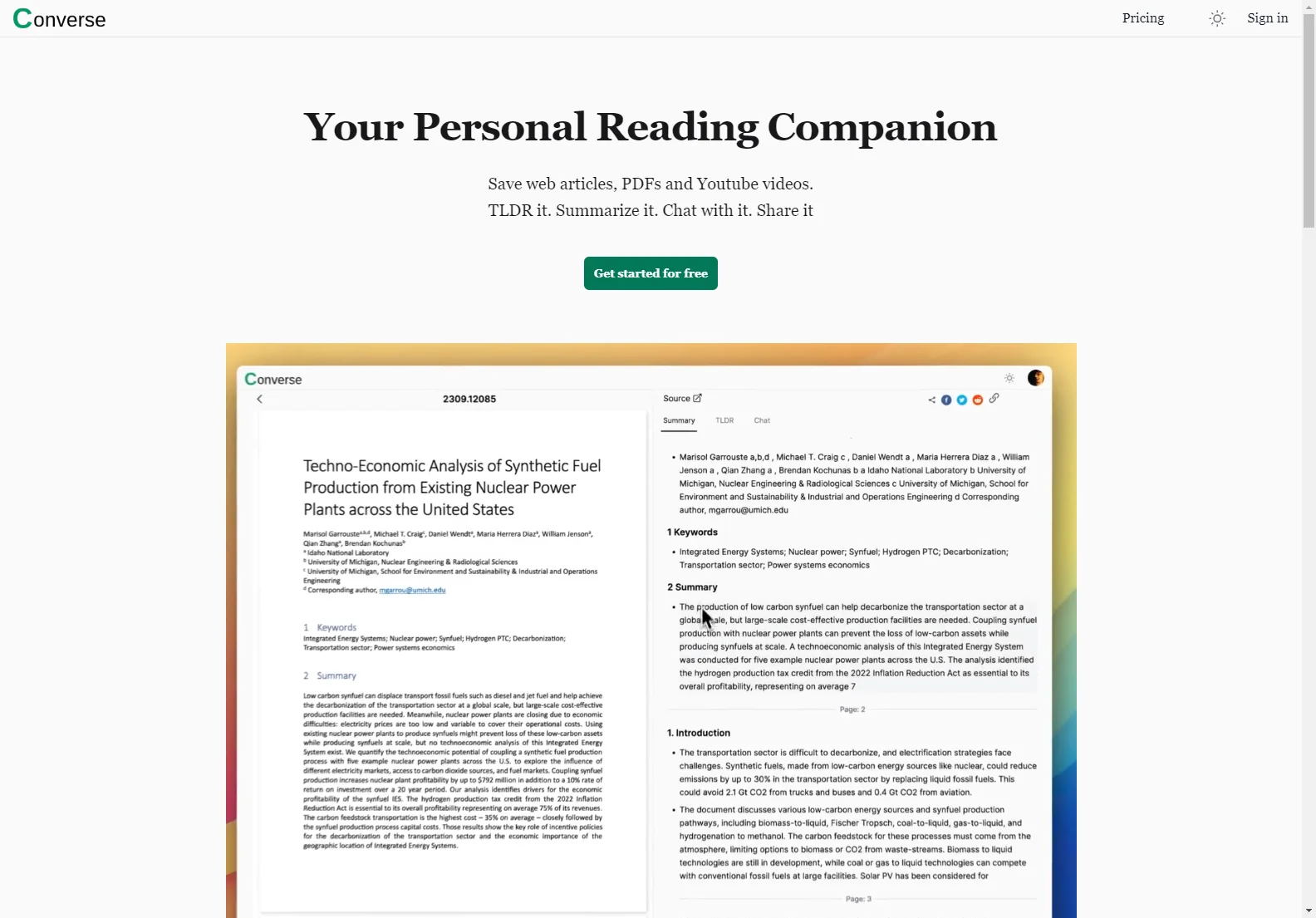 Converse: Your AI-Powered Reading Companion for Enhanced Content Interaction