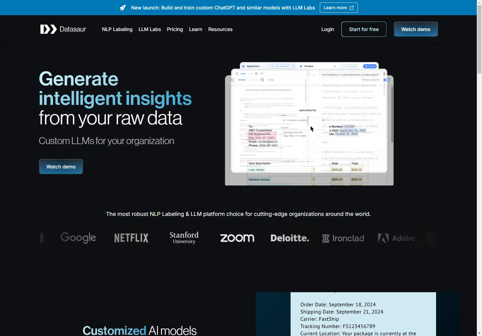 Datasaur: Leading in Custom LLMs and NLP Solutions