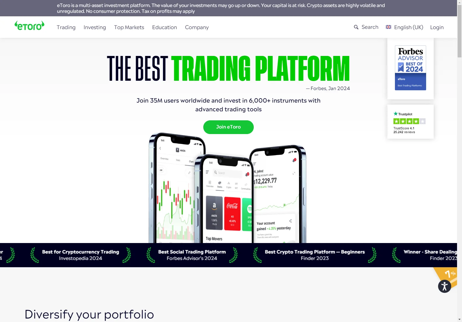 eToro: Invest in 6000+ Assets and Copy Top Investors