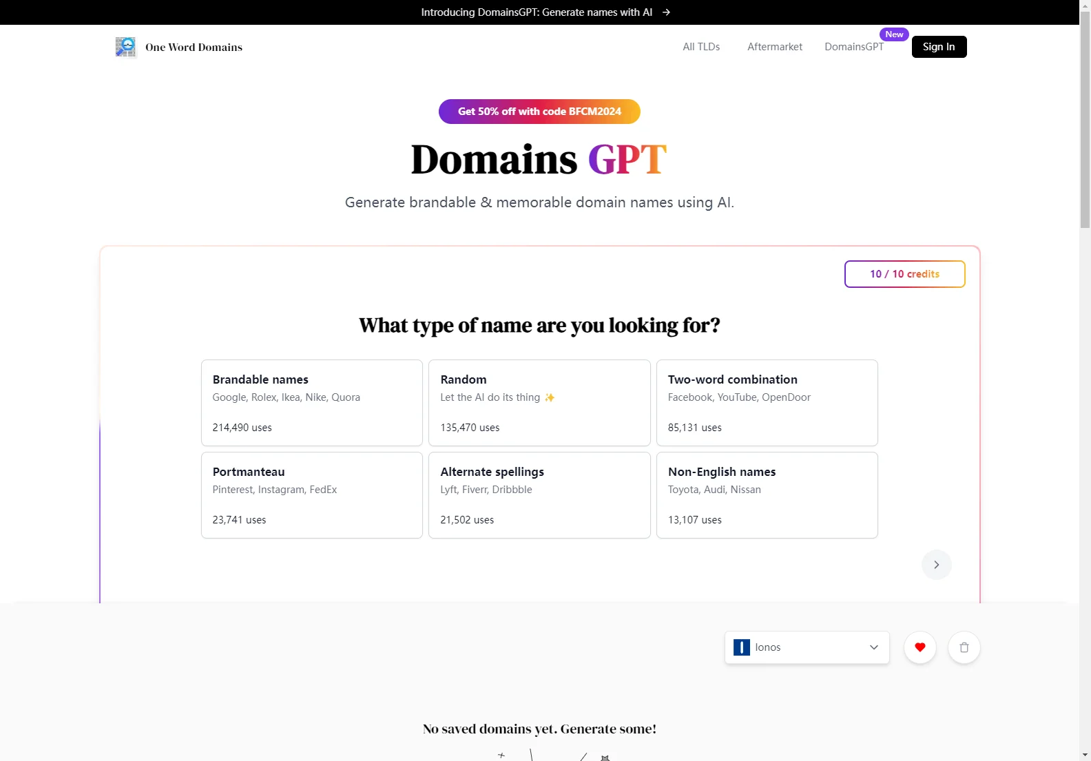 DomainsGPT: Unleashing Creativity in Domain Name Generation