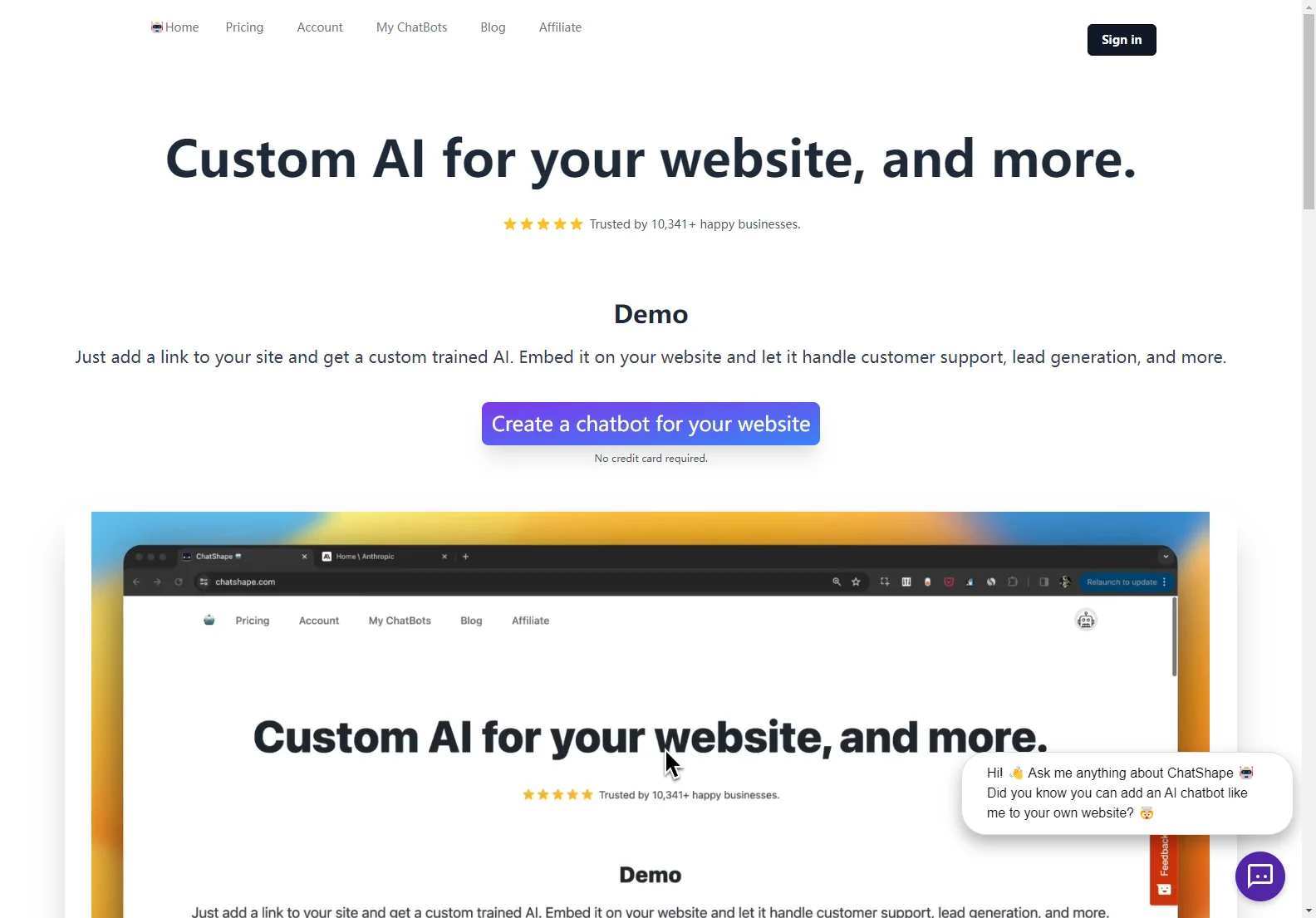 ChatShape: Empowering Websites with AI Chatbots