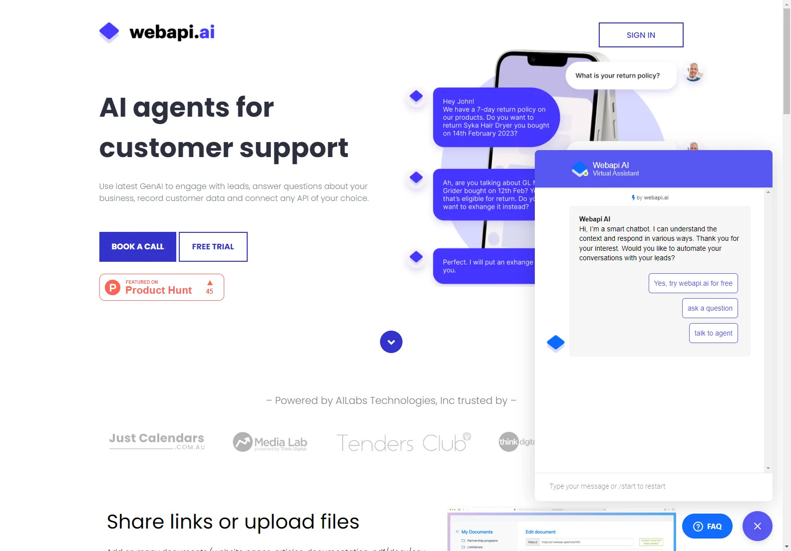 Webapi.ai: Enhancing Customer Support with AI