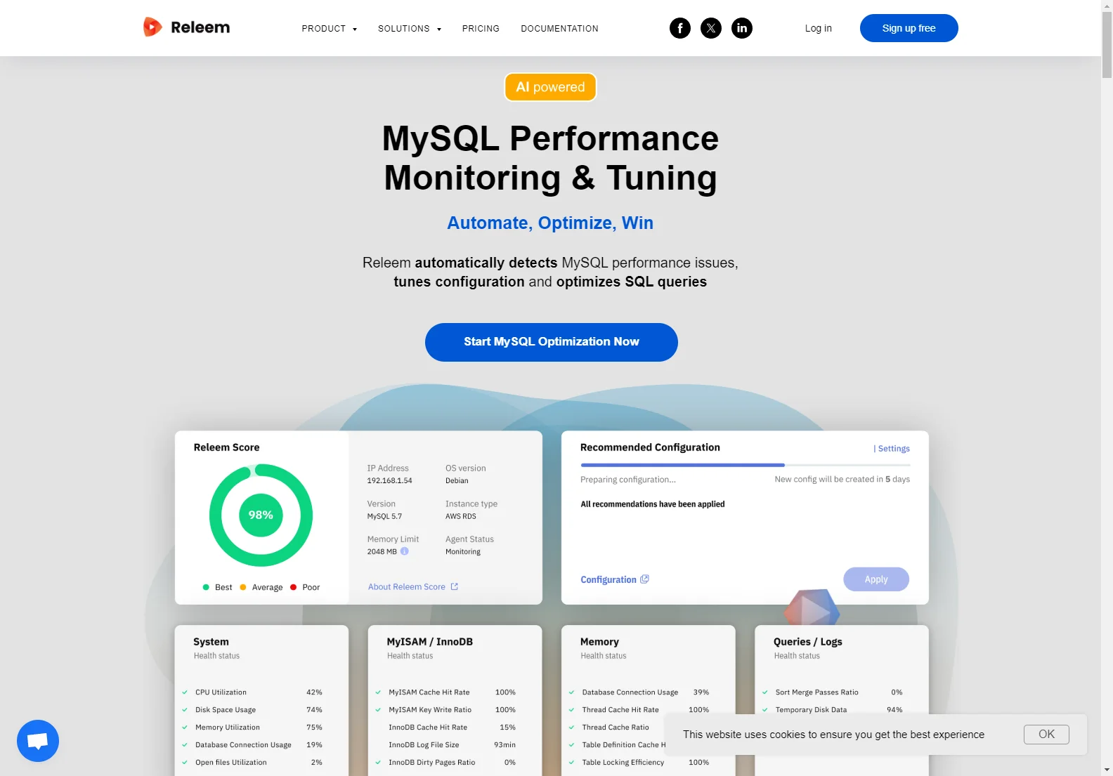 Releem: Revolutionizing MySQL Performance Tuning