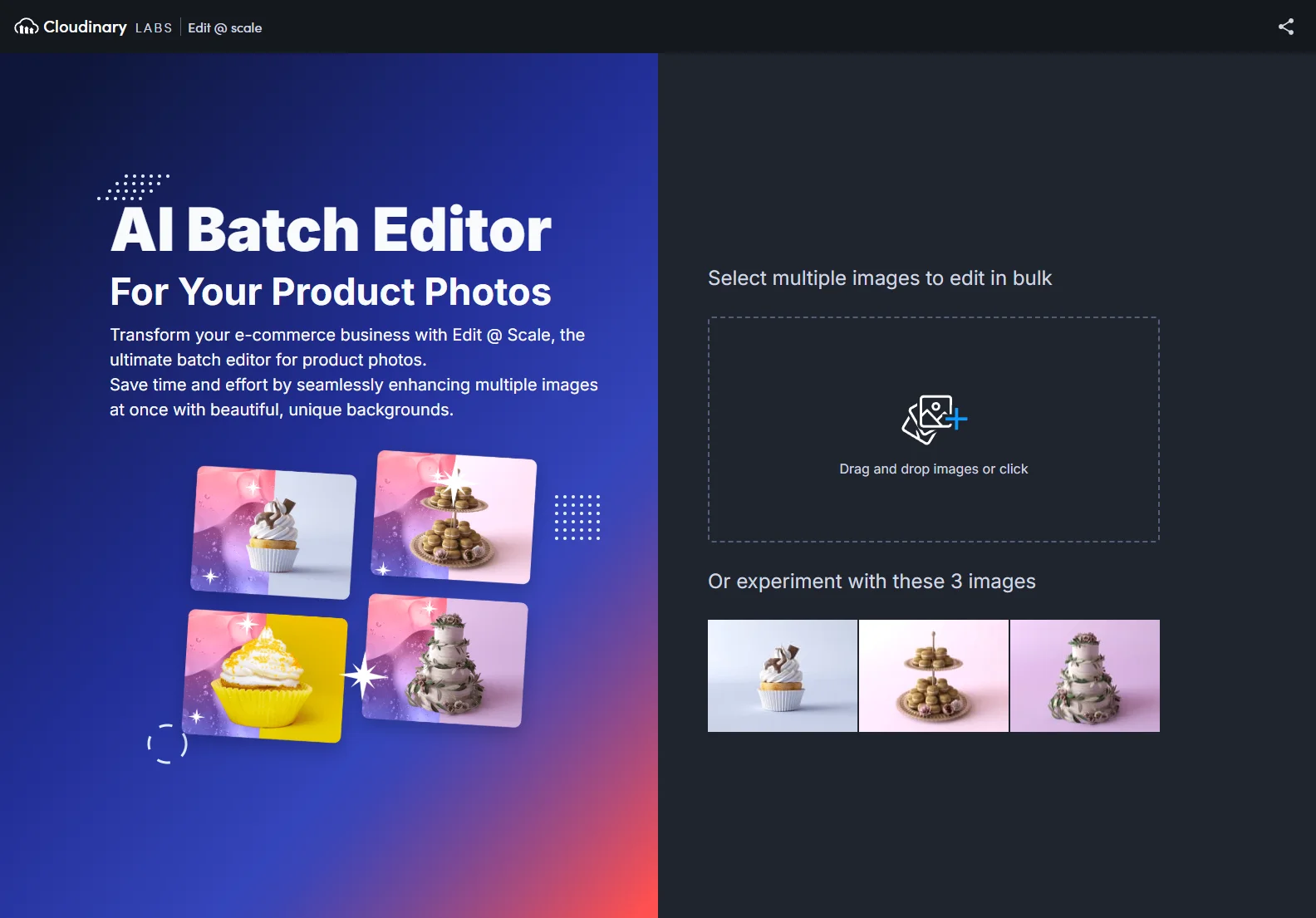 Cloudinary LABS Edit @ scale AI Batch Editor: Boost Your E-commerce Product Photos