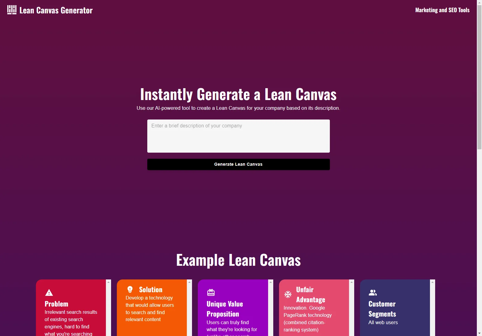 AI Lean Canvas Generator: Effortless Business Model Creation with AI