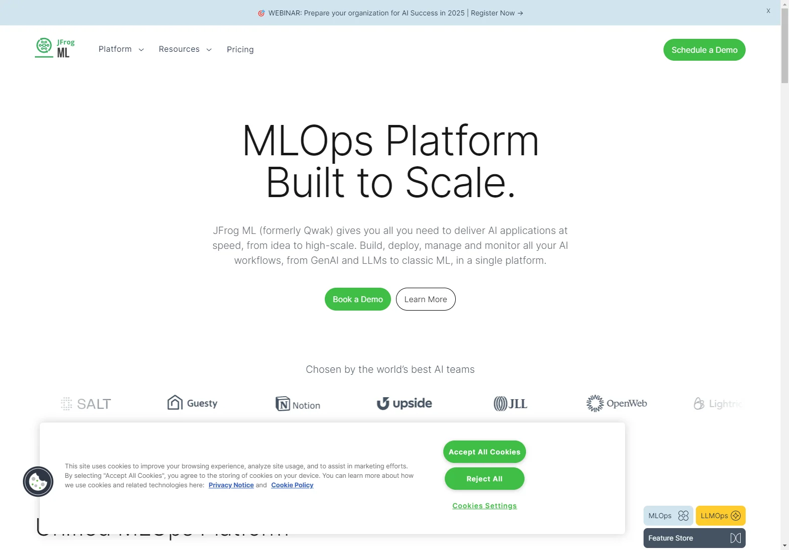 JFrog ML: Your Scalable AI Platform for Streamlined Development