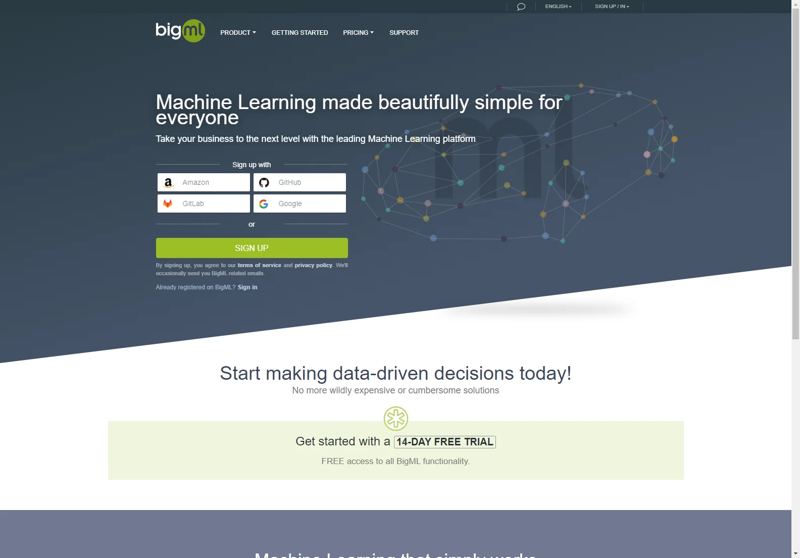 BigML: Simplifying Machine Learning for Data-Driven Decisions