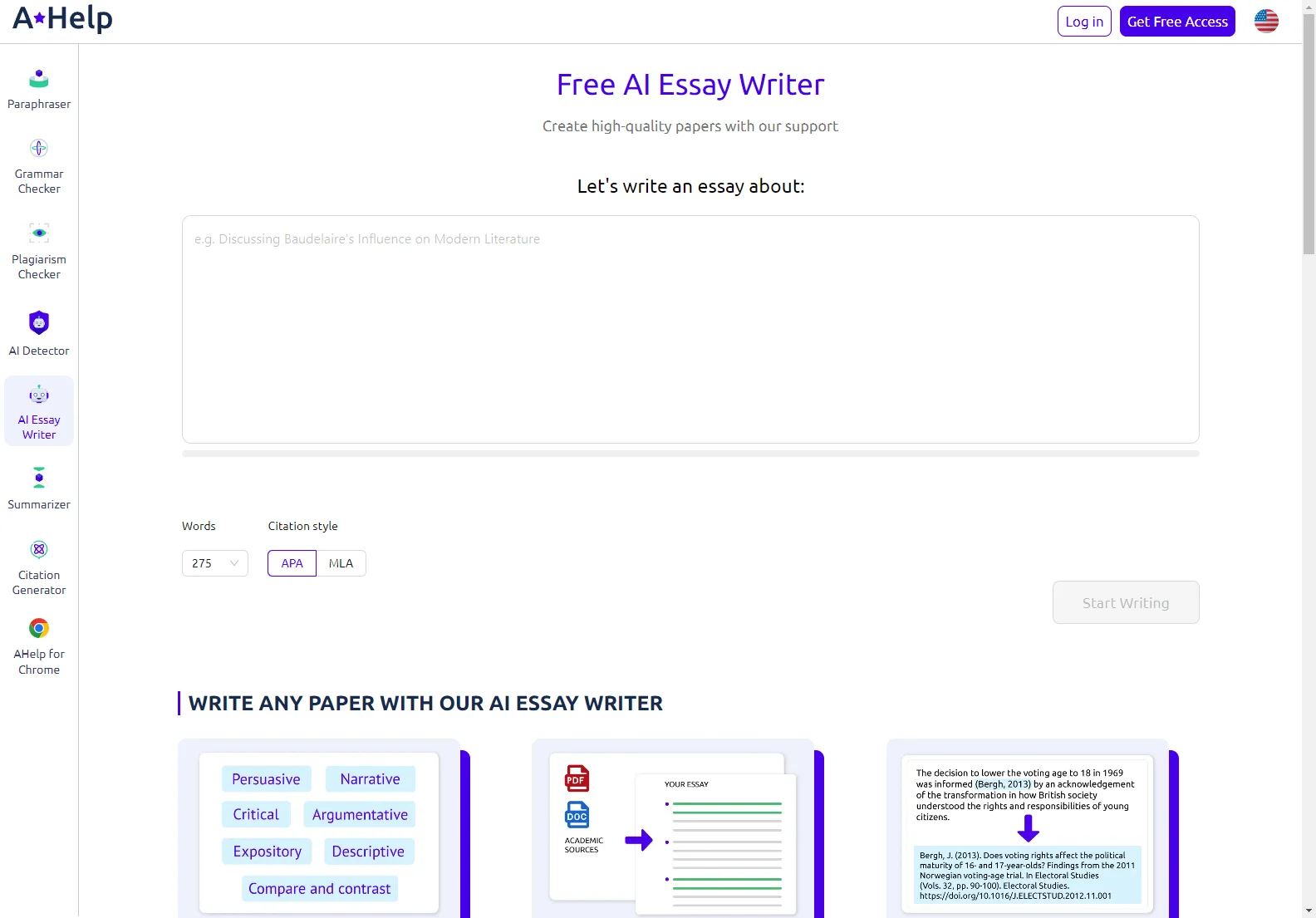 AHelp's AI Essay Writer: Unleashing Your Writing Potential