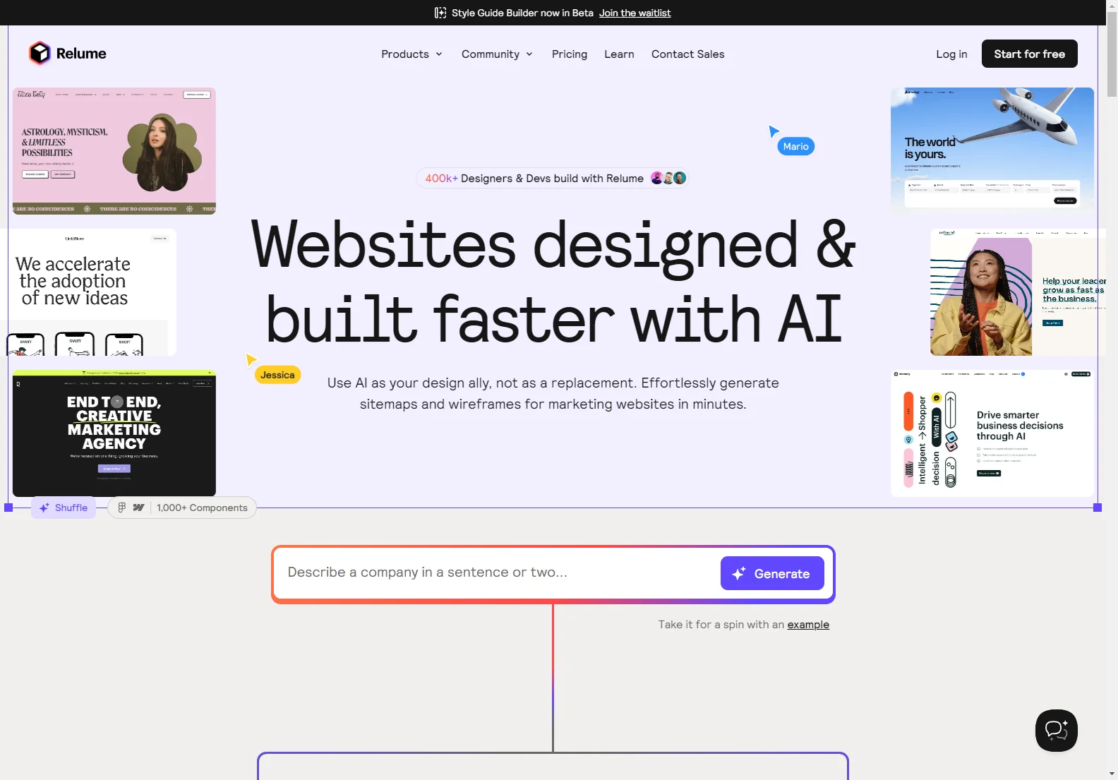 Relume: Build Websites Faster with AI-Powered Tools