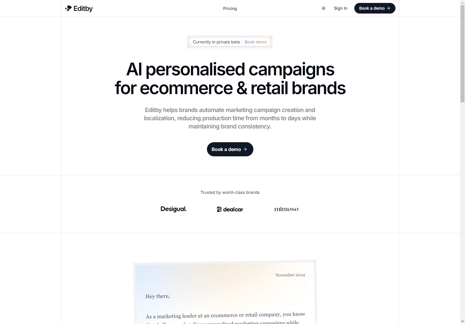 Editby: Empowering Ecommerce & Retail with AI-Personalized Campaigns