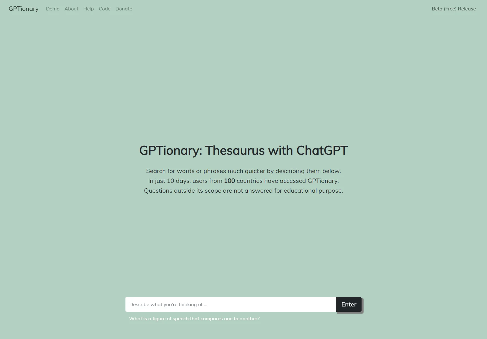 GPTionary: AI-Powered Thesaurus for Quick Word Searche