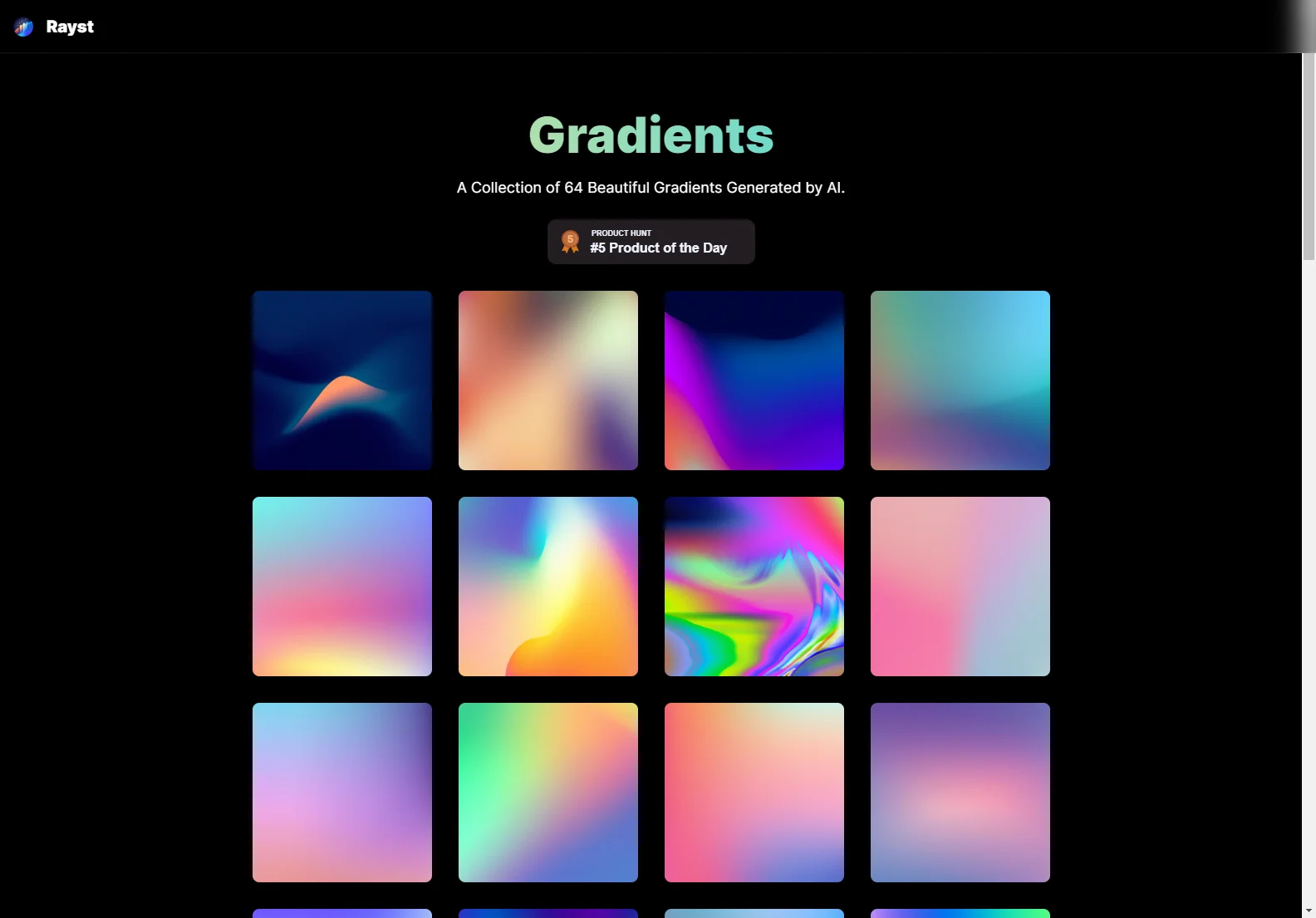 Rayst Gradients: AI-Generated Beauty for All Purposes