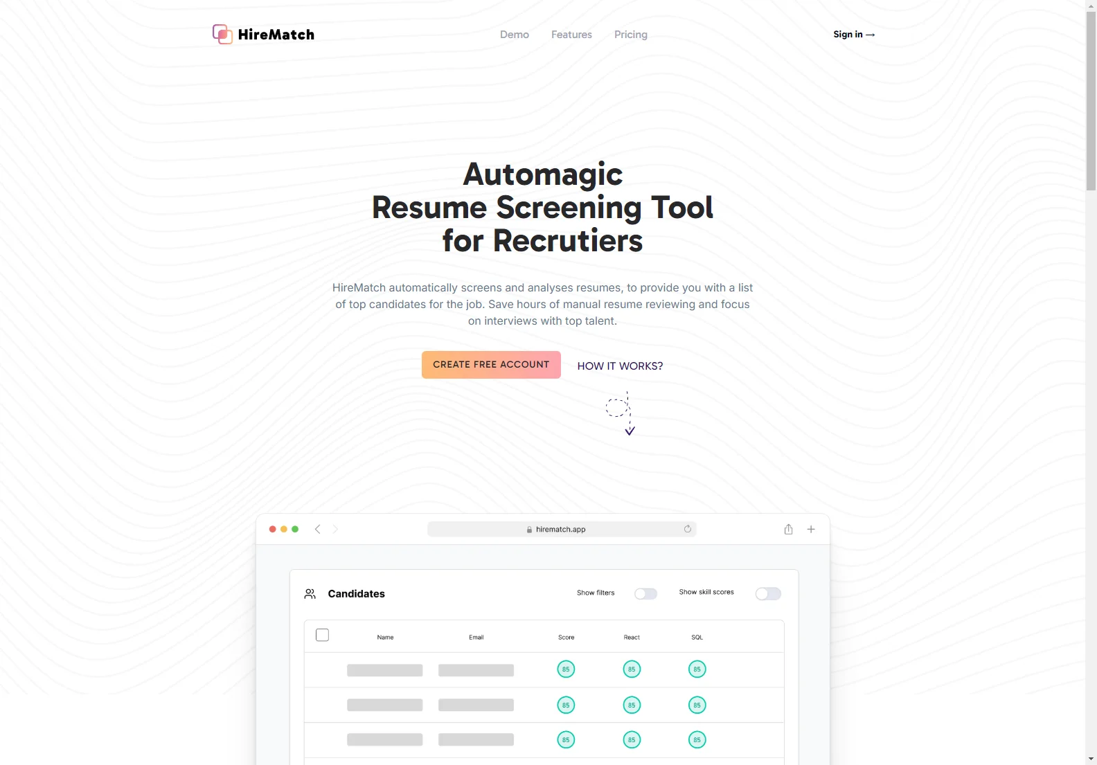 Hirematch: Streamlining Resume Screening for Recruiters