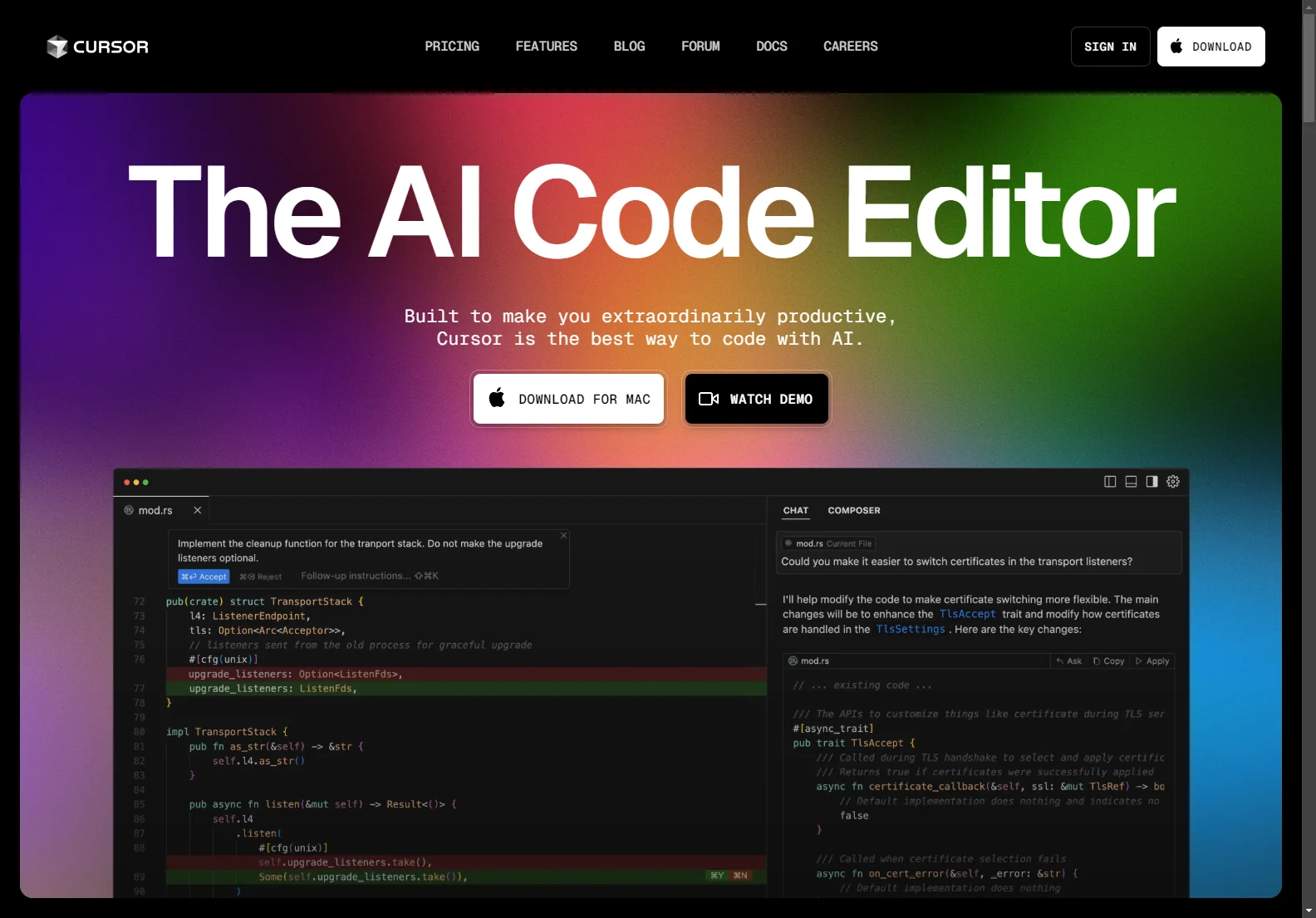 Cursor - The AI Code Editor for Enhanced Productivity