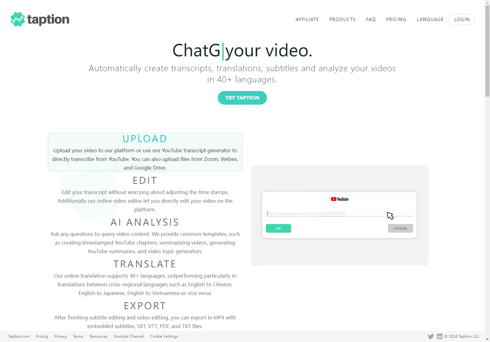 Taption: Automatically Generate Transcripts, Translations & Subtitles