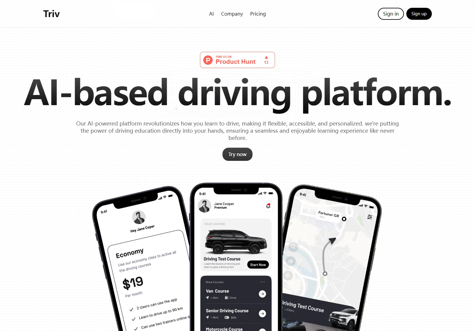 Triv AI: Your Cost-Effective and Personalized AI-Powered Driving Education Platform