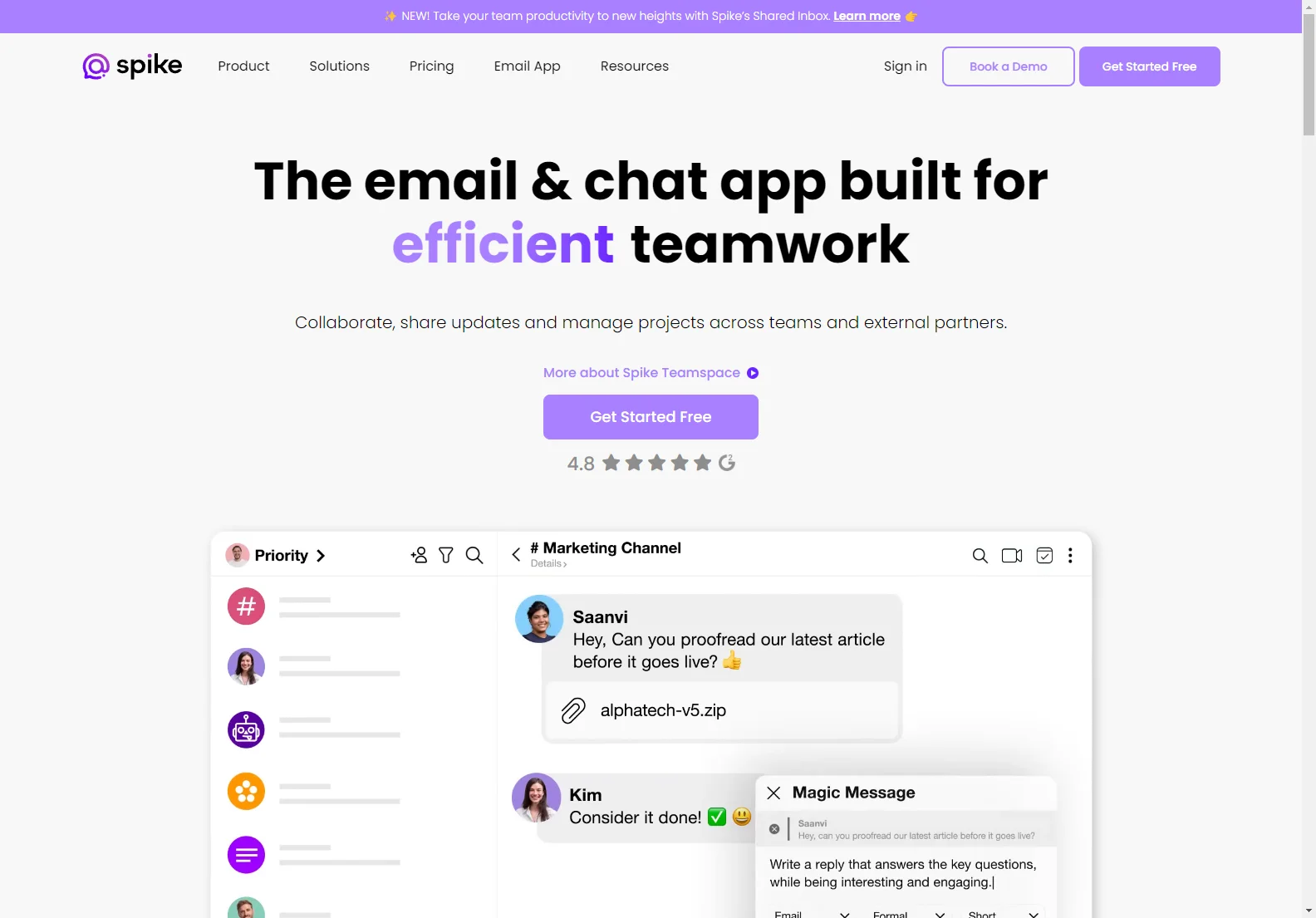 Spike: Unifying Team Communication and Productivity