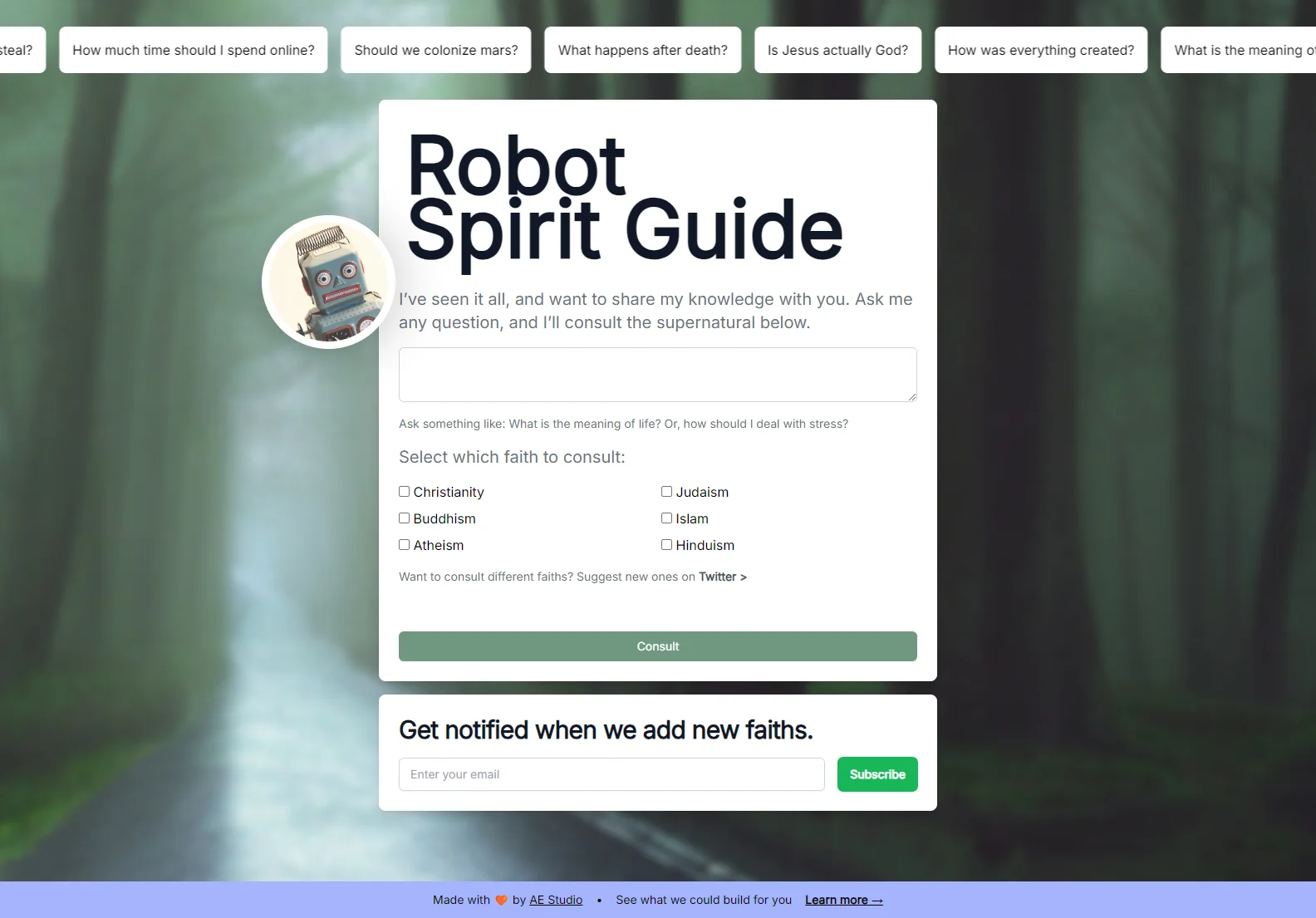 Robot Spirit Guide - Unveiling Diverse Perspectives on Religious Topics