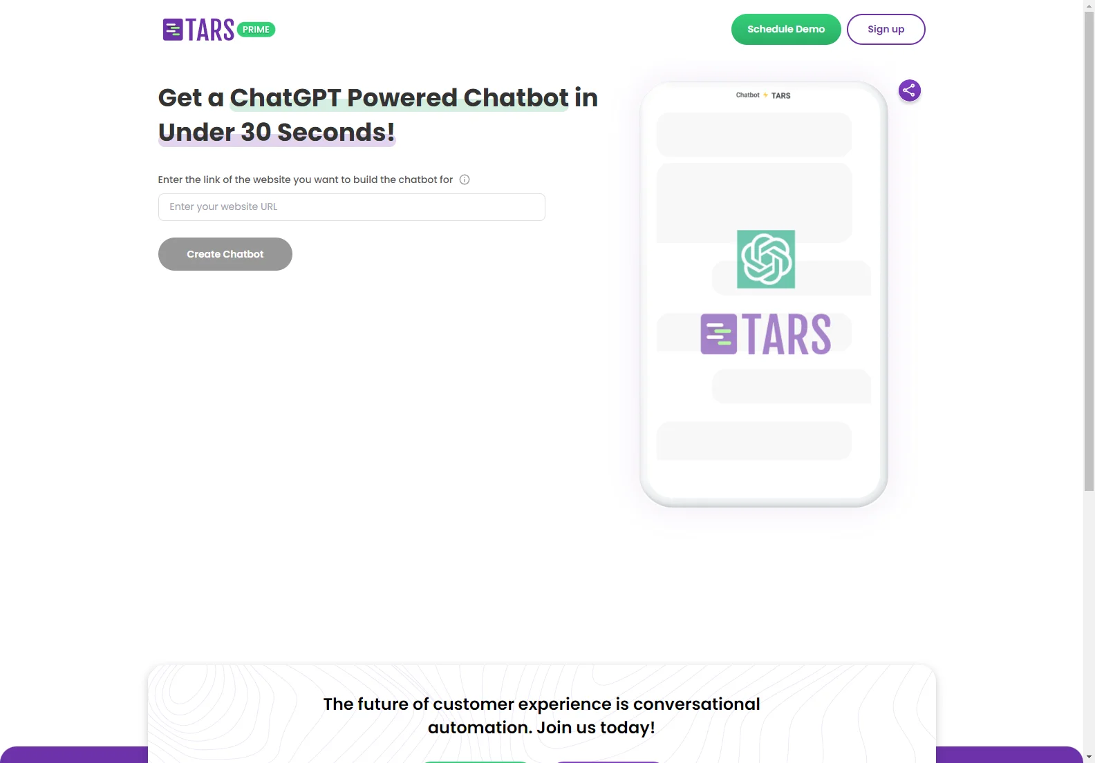 Get a Revolutionary ChatGPT-Powered Chatbot with Tars Technologies Inc.