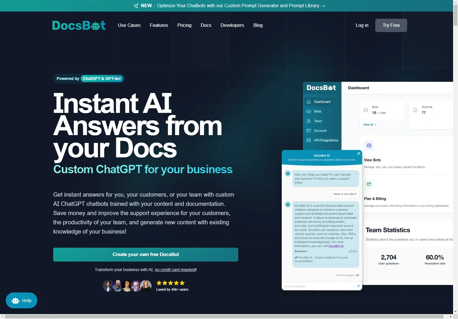 DocsBot AI: Transform Documentation into Valuable Chatbots