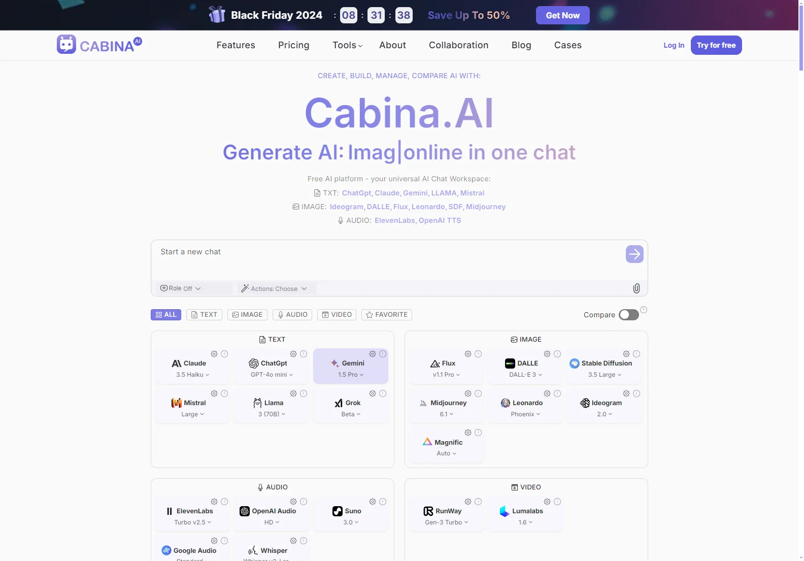 Cabina.AI - Unleash Your Creativity with an All-in-One AI Platform