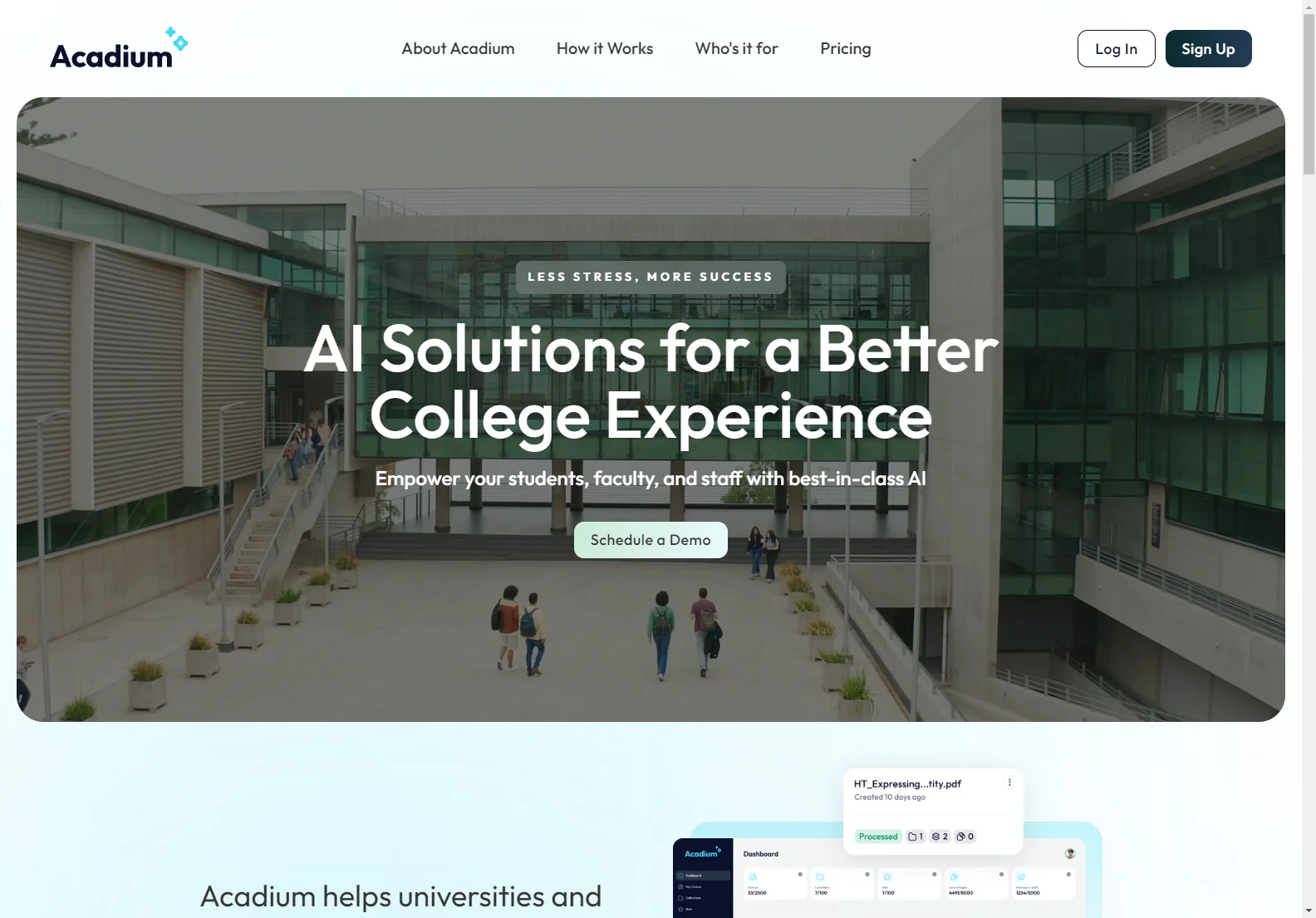 Acadium: Transforming College Learning with AI