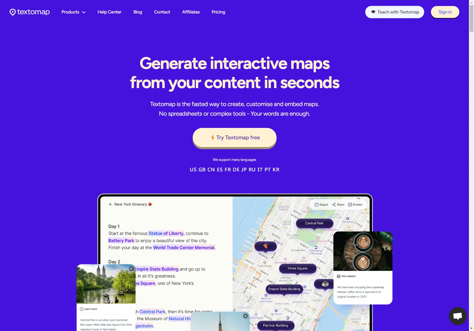 Textomap: Transform Text into Interactive Maps Instantly