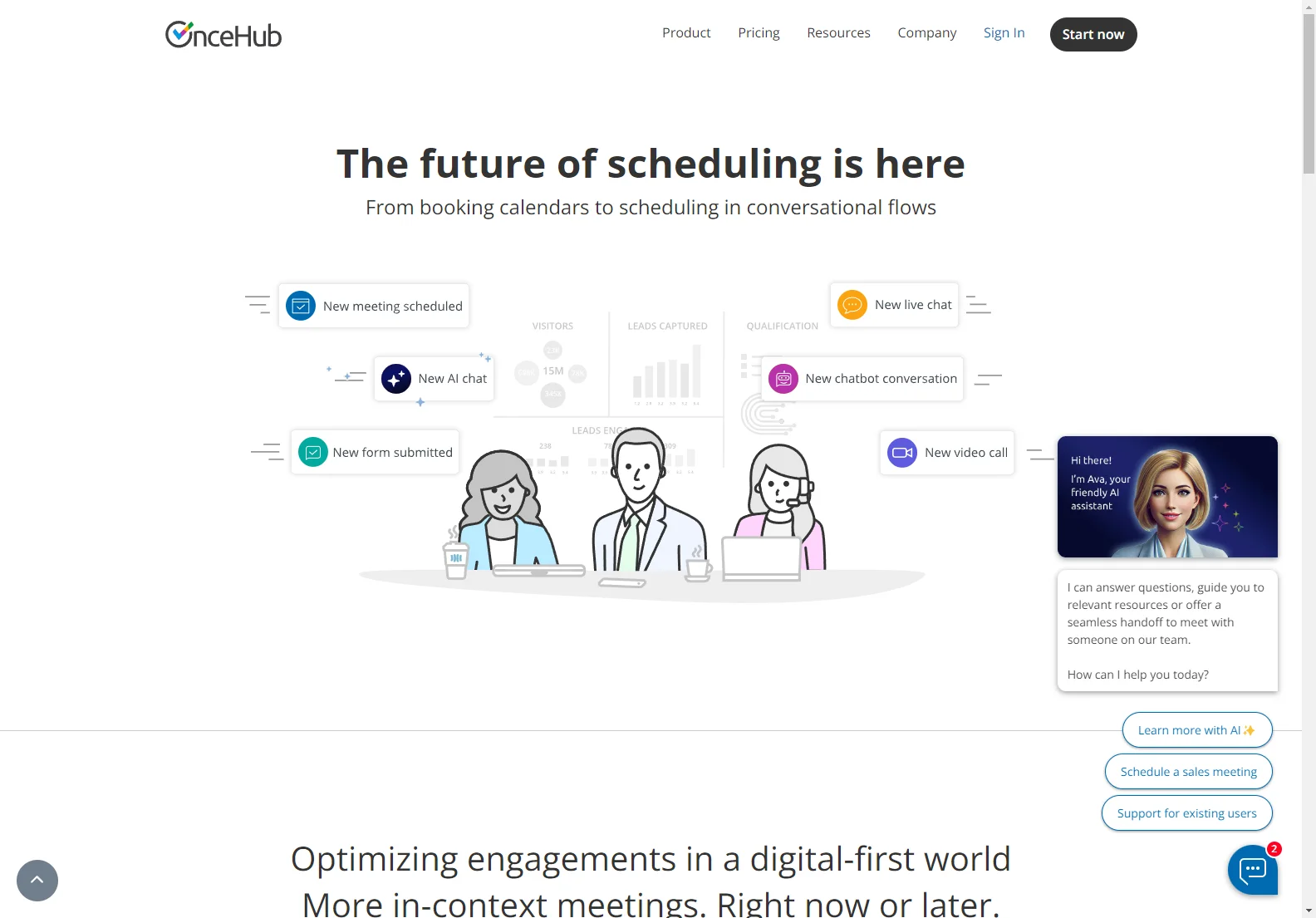 OnceHub: Optimizing Scheduling and Engagements