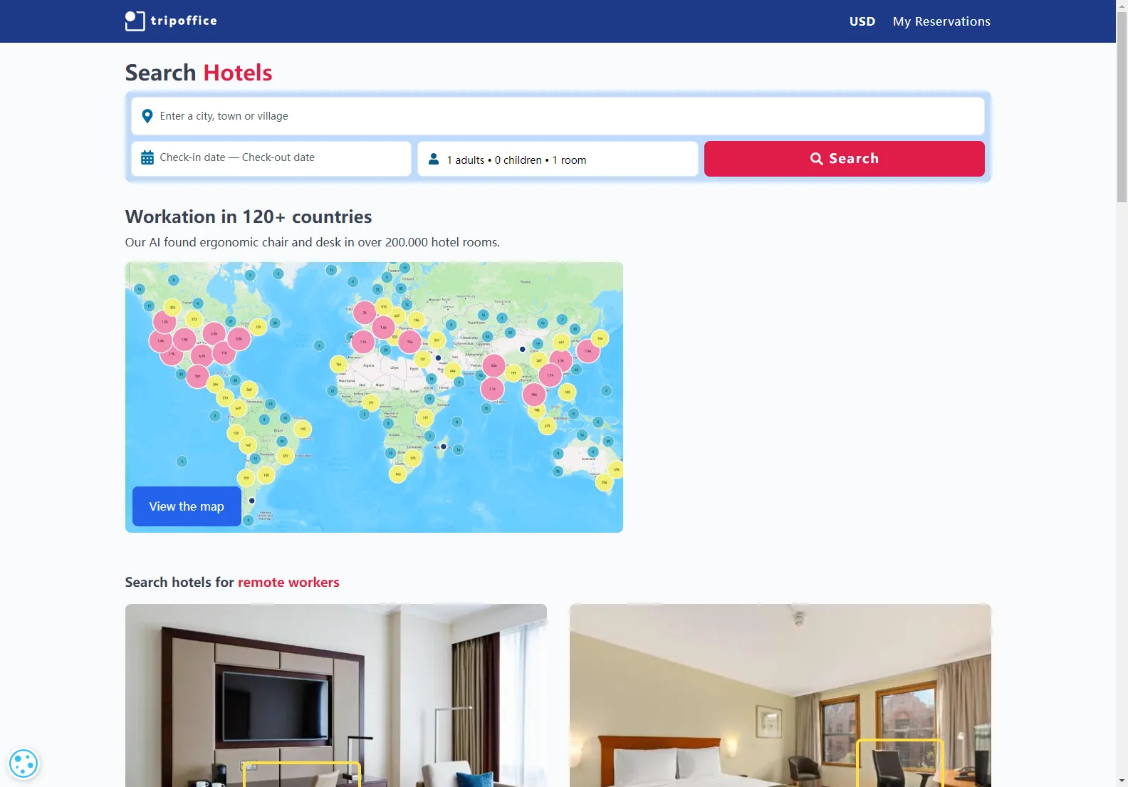 TripOffice.com: 200,000+ Hotels for Remote Workers