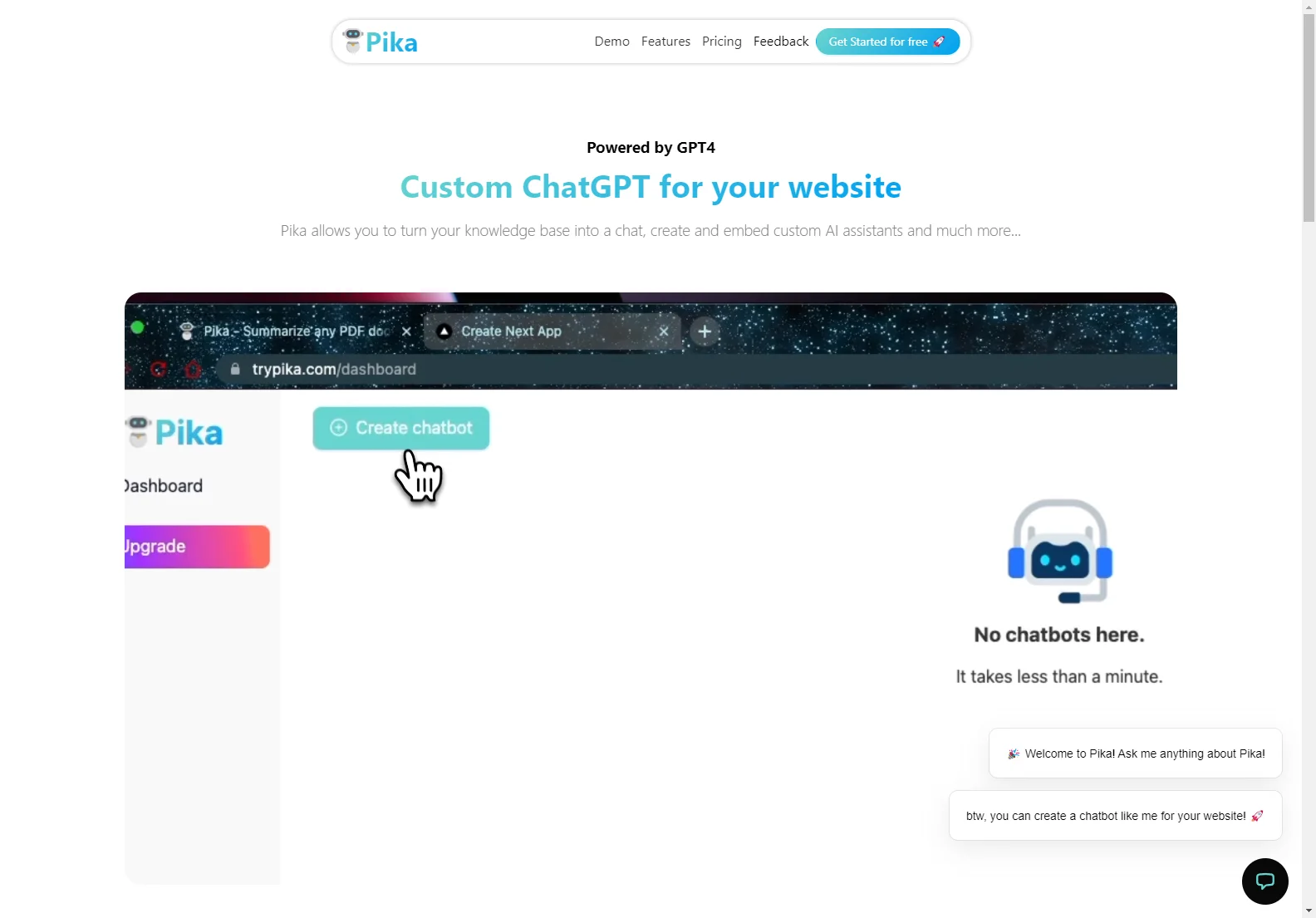 Pika: Custom ChatGPT for Your Website - Transform Knowledge into Chats