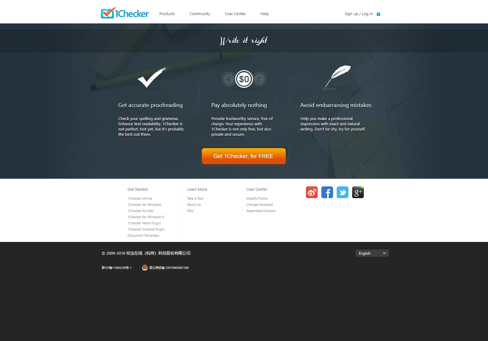 1Checker: Free Proofreading for Professional Writing