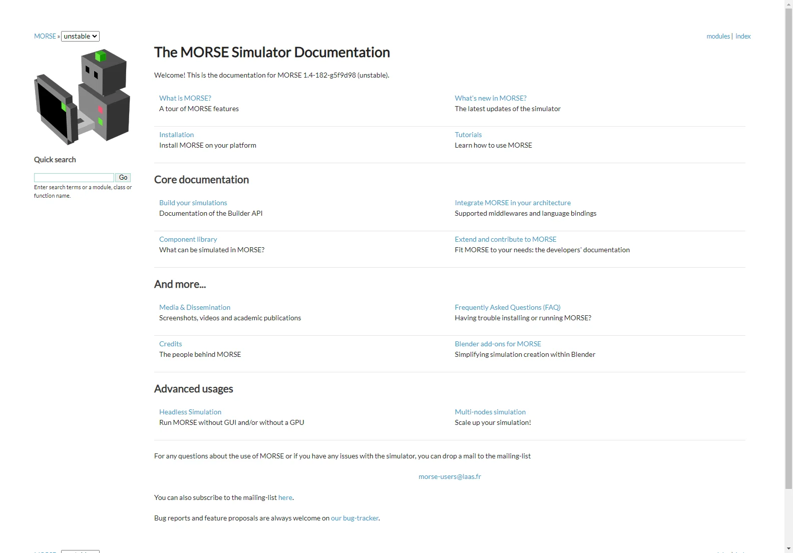 MORSE Simulator: Advanced Simulation Tool with Diverse Features