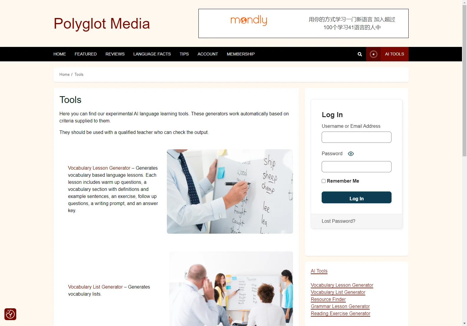 Polyglot Media: Empowering Language Learners with AI Tools