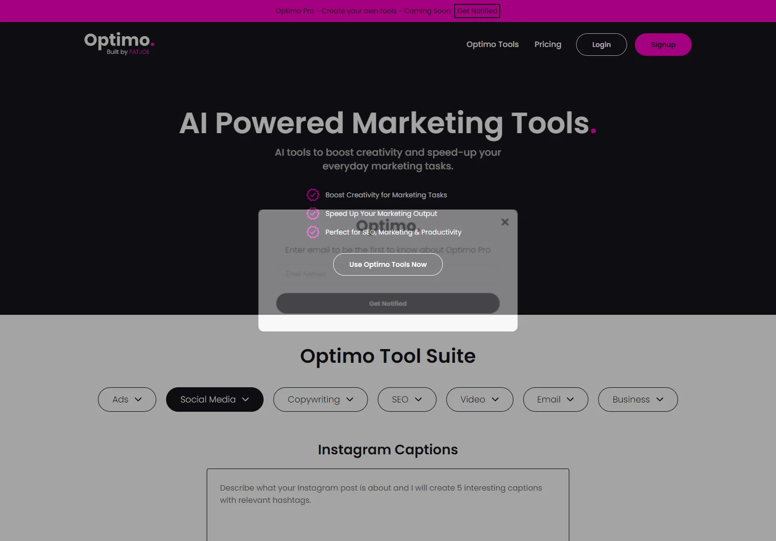 Optimo: Empowering Marketing with AI Innovation