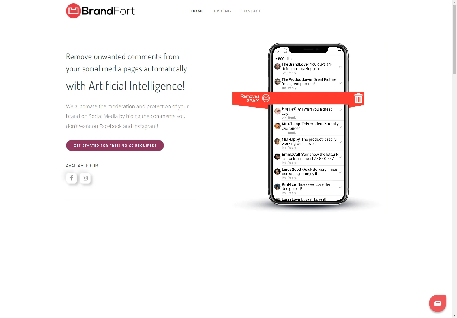 Brandfort.co - Automatically Moderate Social Media Comments with AI