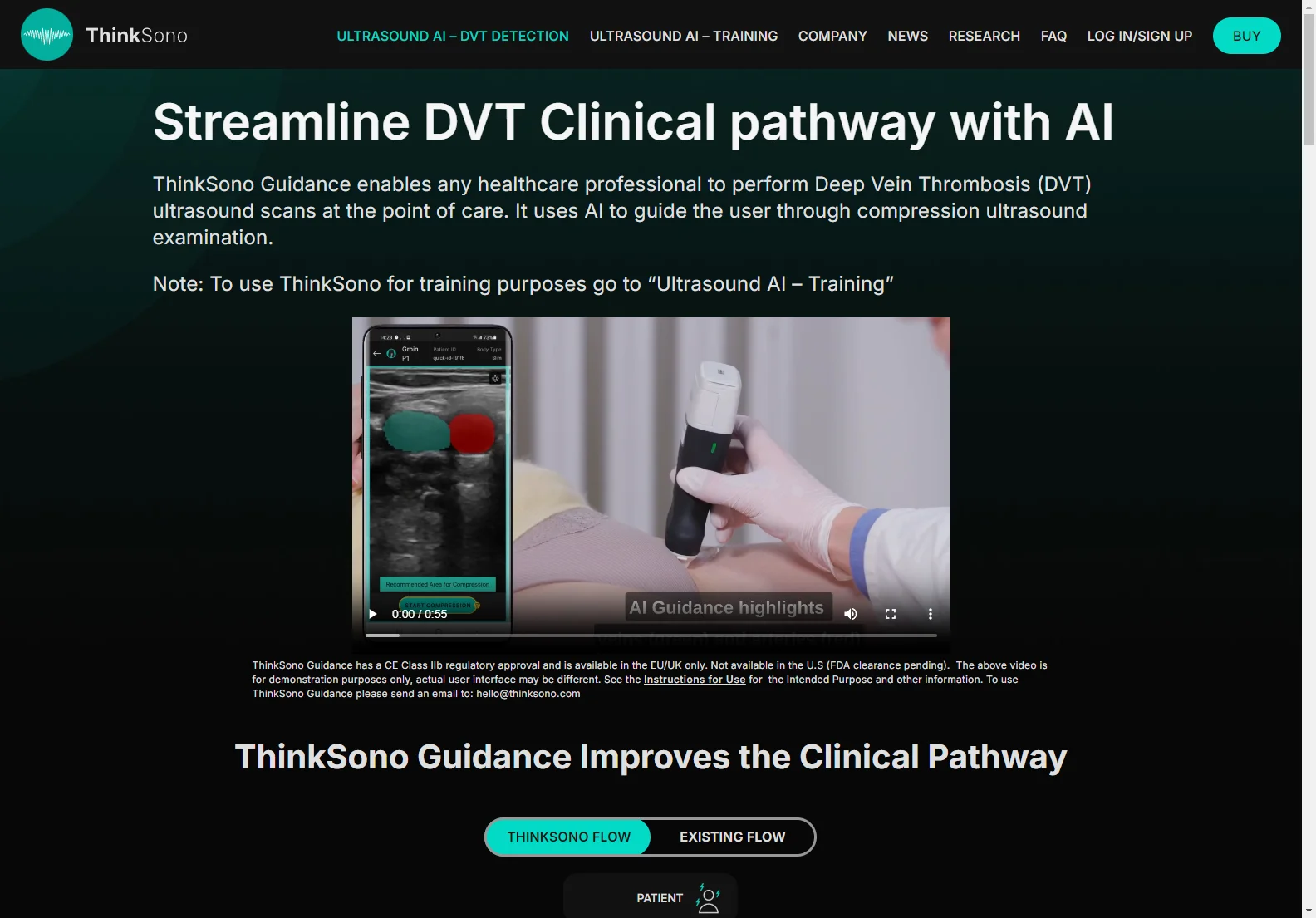 ThinkSono Guidance: Streamlining DVT Diagnosis with AI