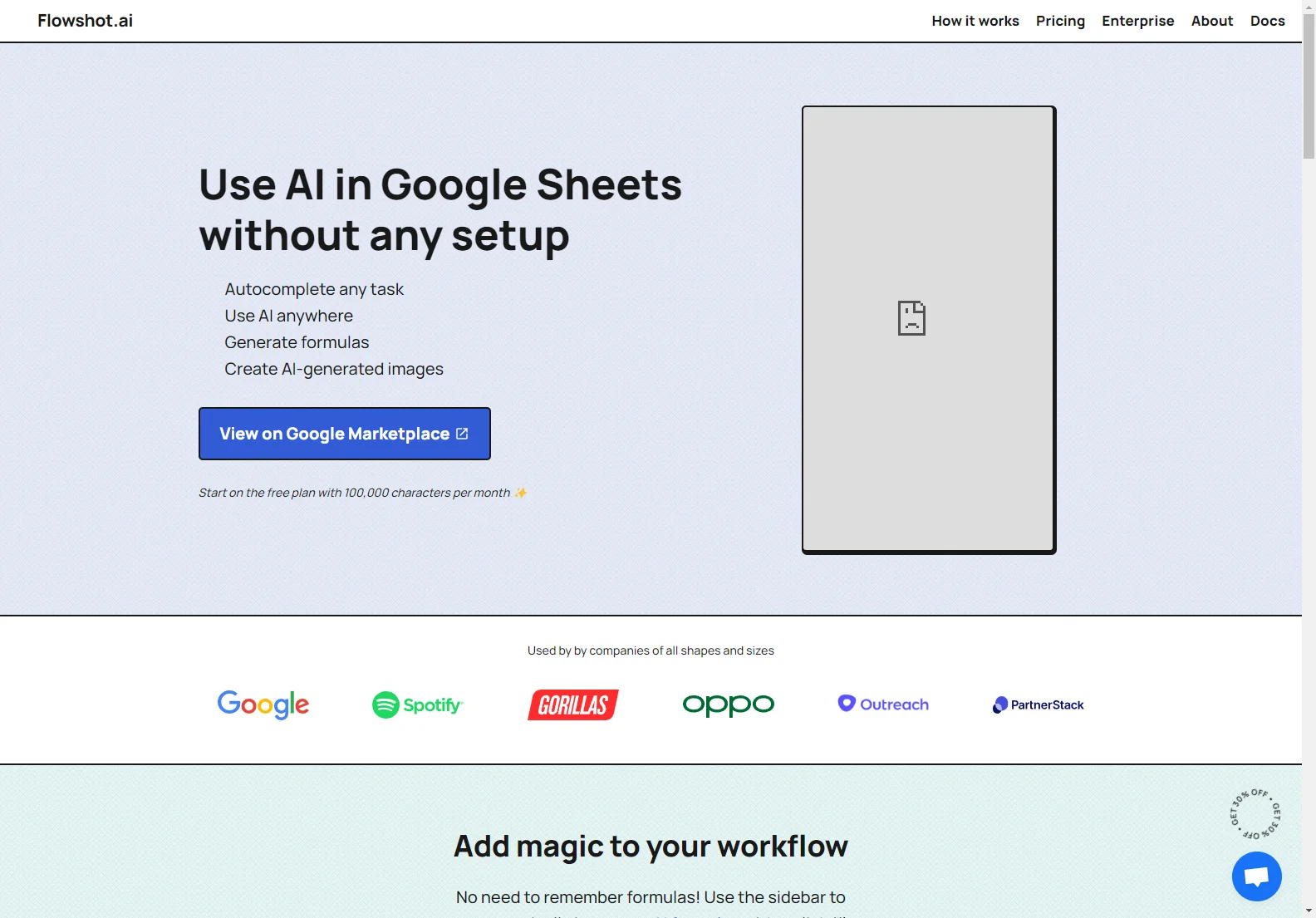 Flowshot: Empowering Google Sheets with AI Formulas