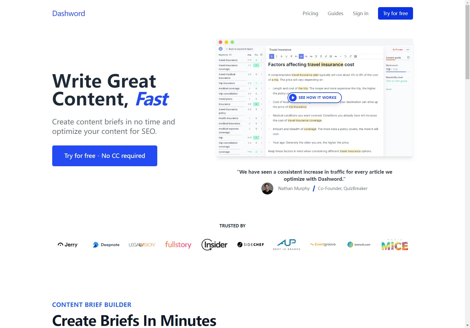 Dashword: Optimize Your SEO Content with Ease