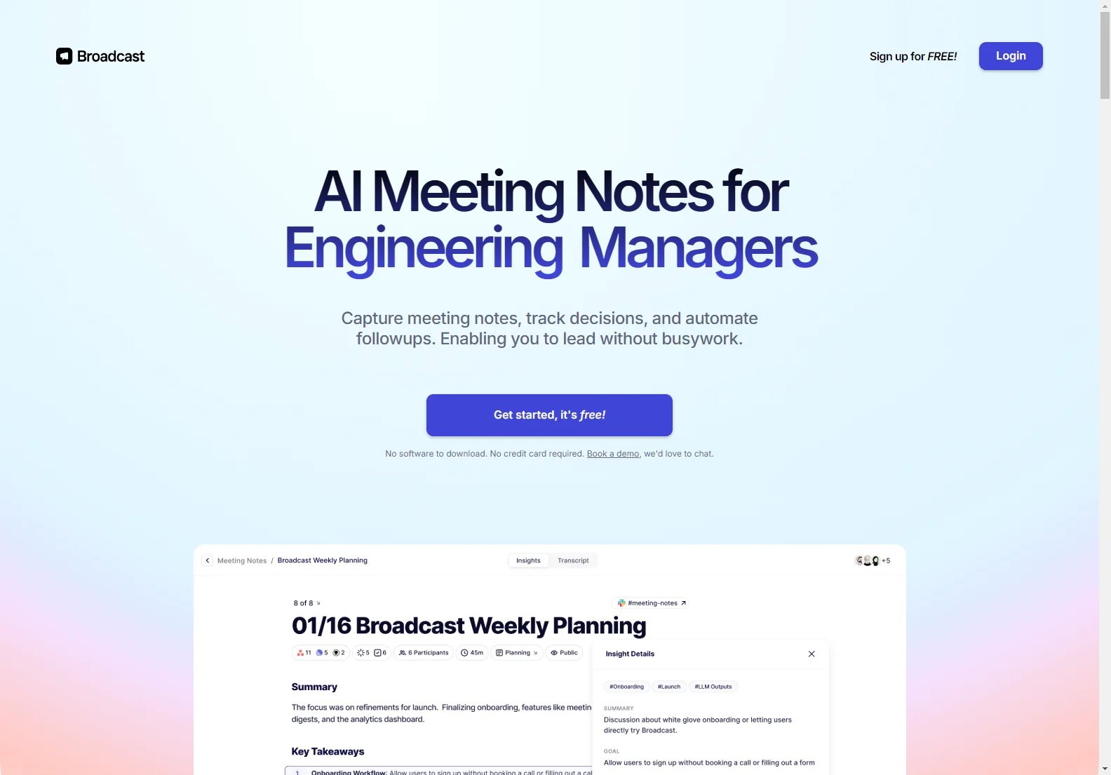 Broadcast: Streamlining Meeting Management with AI