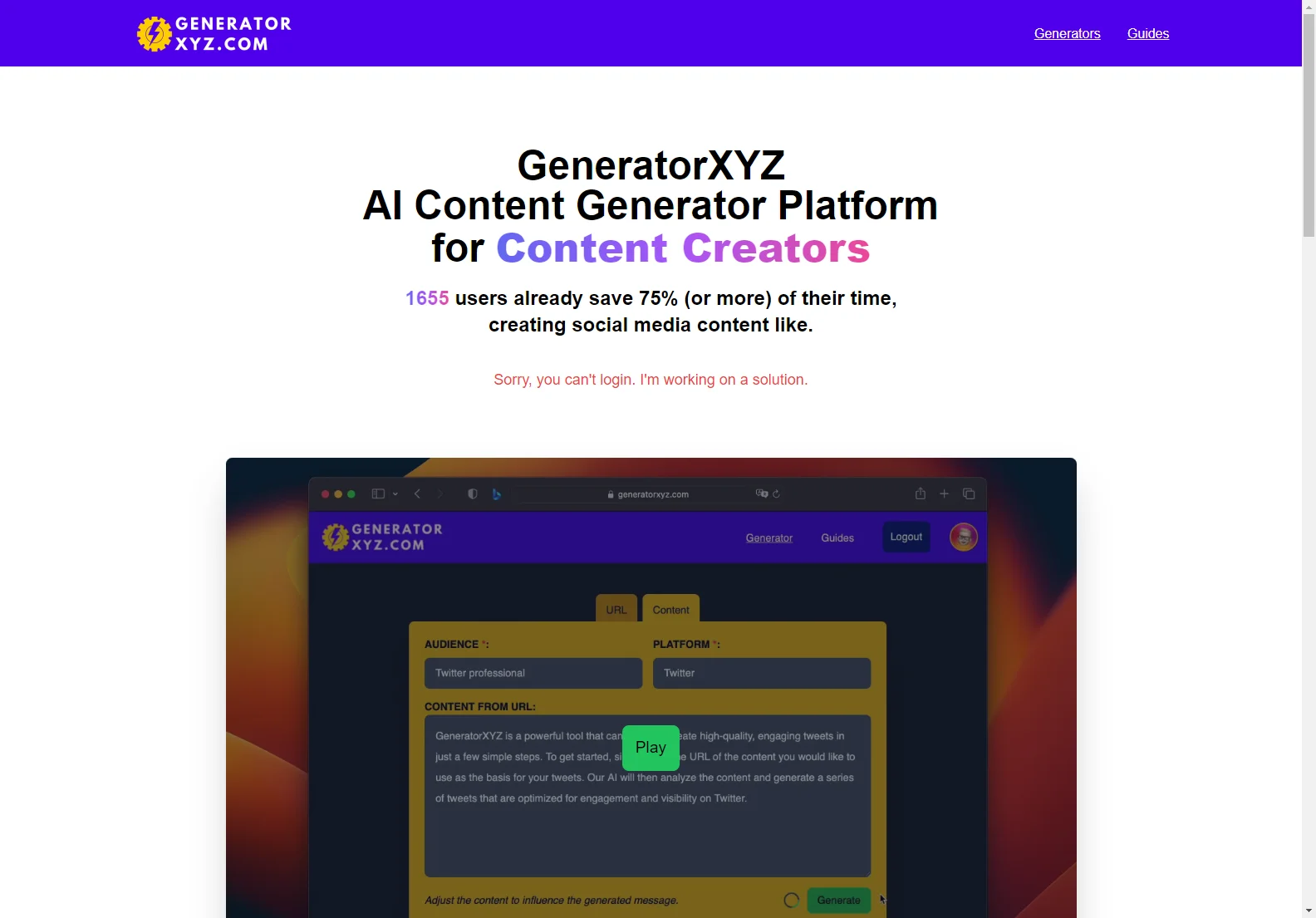 Generator XYZ: Saving Time on Content Creation