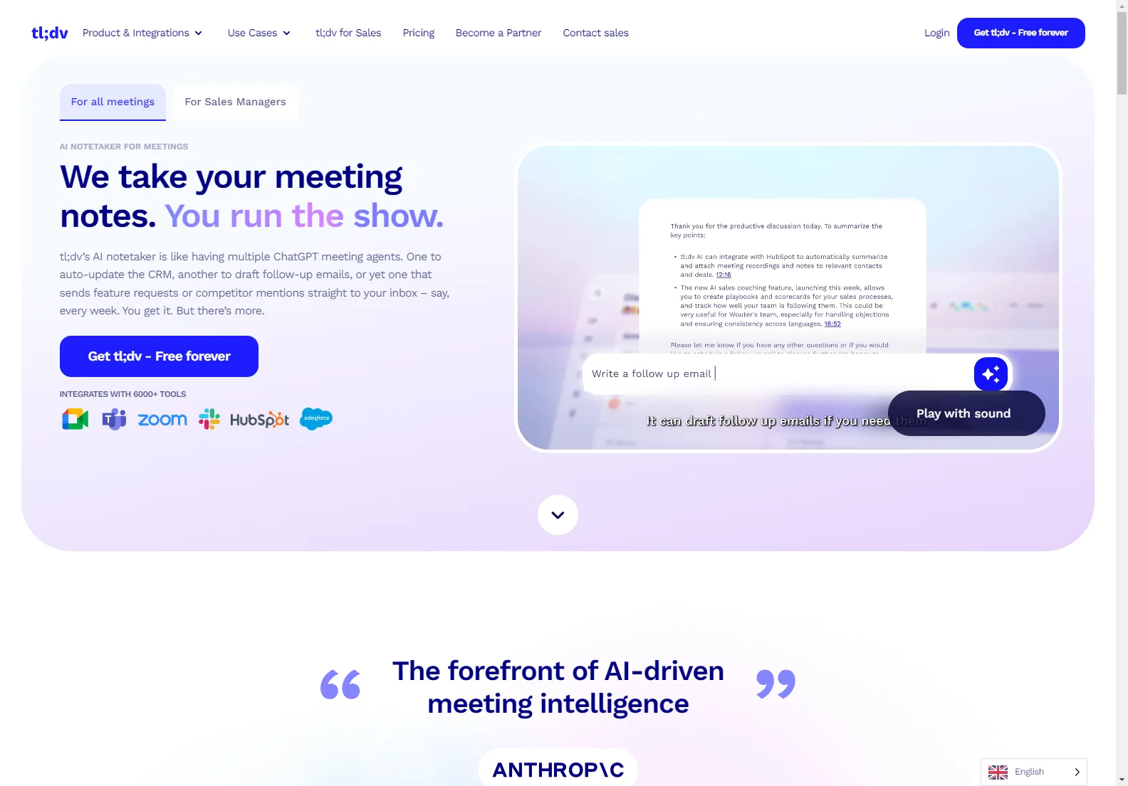 tl;dv: The AI Notetaker for Meetings, Boosting Productivity and Insights